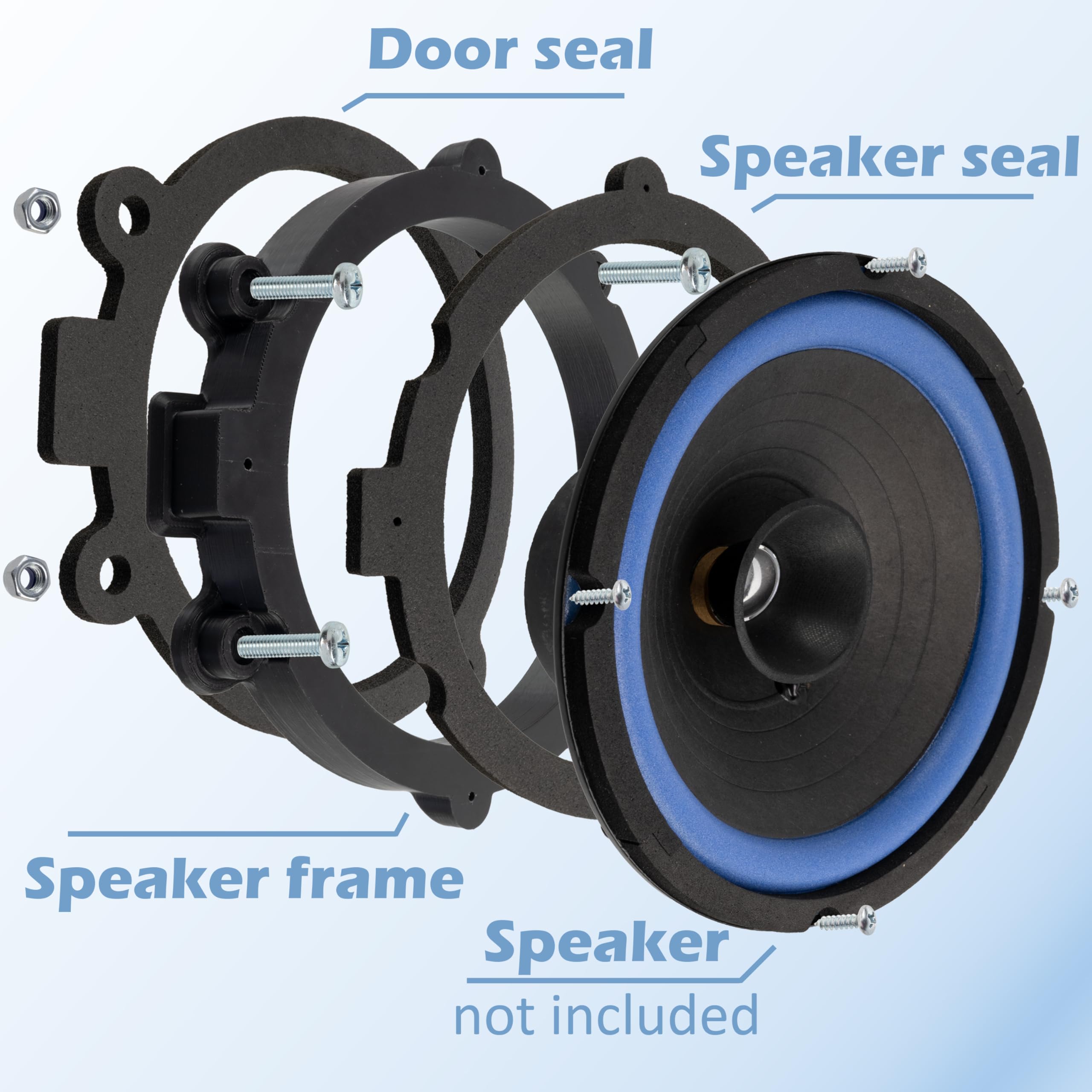 Aerzetix - Kit di 2 adattatori/supporti per altoparlanti Ø130mm per porte anteriori | compatibile con Mercedes Sprinter W906, Vito W639, VW Crafter I