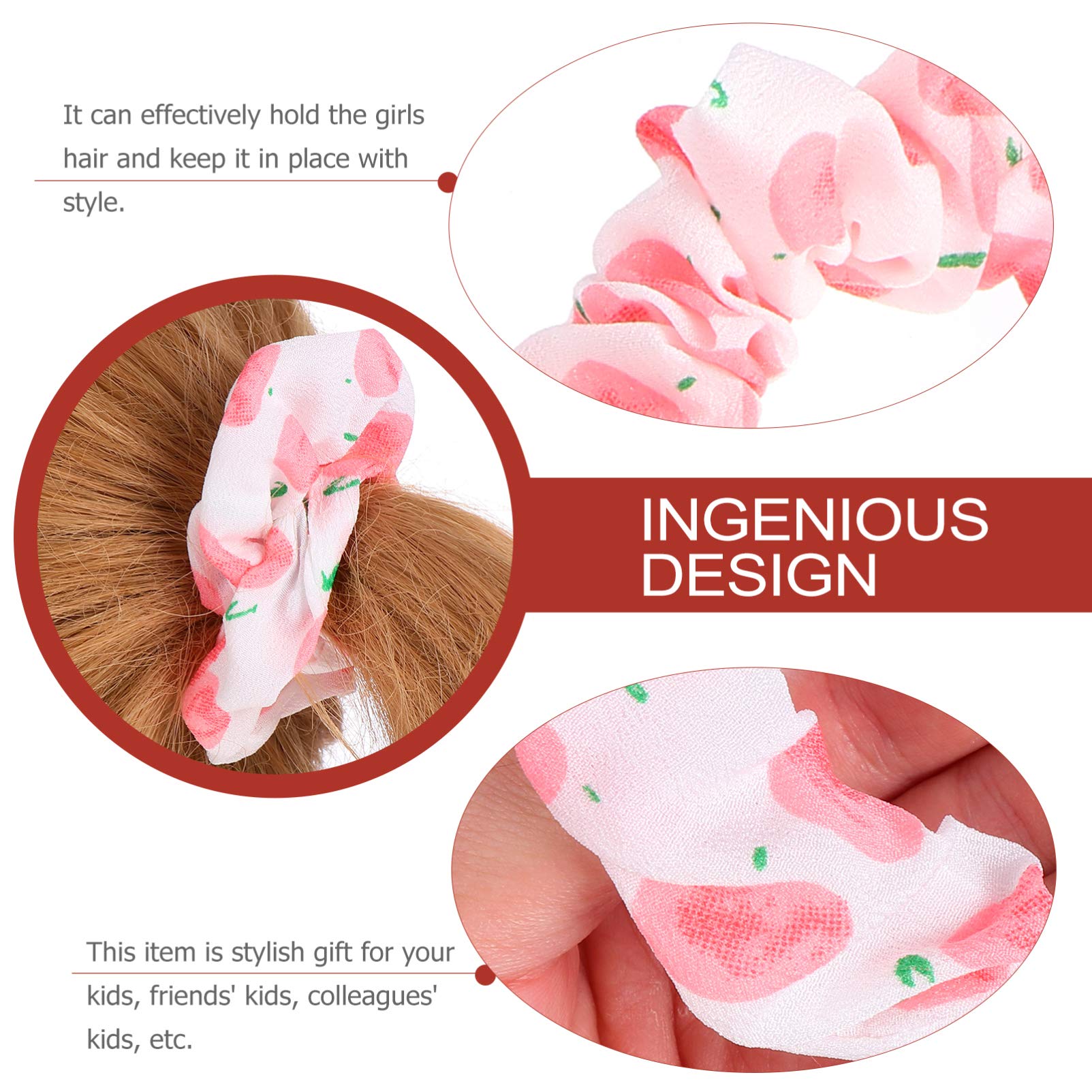 LALAFINA 60pezzi Elastici Per Forma Di Intestino Con Stampa Di Frutta Accessori Per Coda Di Cavallo Colorati Per Ragazze Facili Da Abbinare Agli Outfit