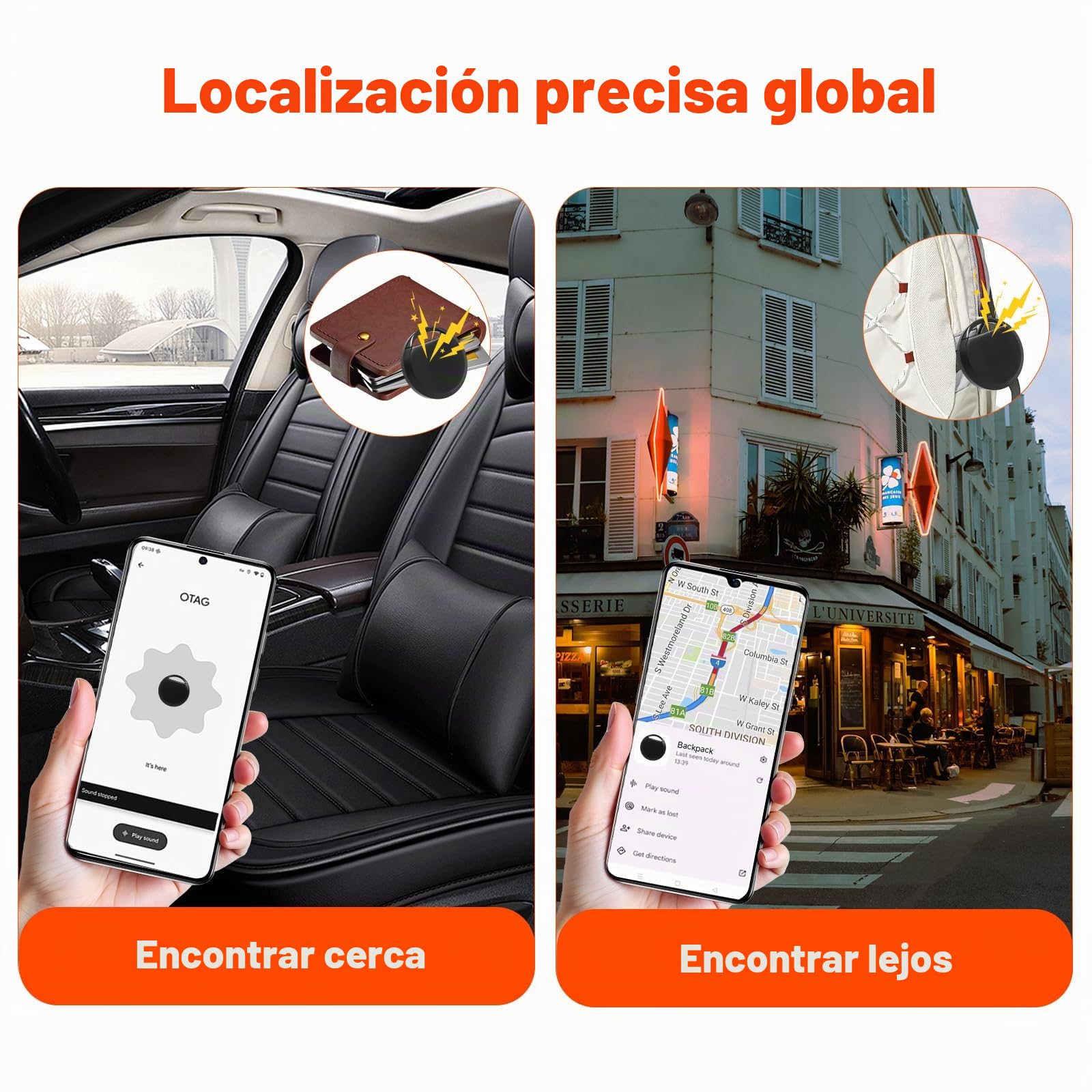 KozyOne Android Air Tracker - Etiqueta de Seguimiento Inteligente para Mascotas, Llaves y Equipaje con Seguimiento Global en Tiempo Real a través de la aplicación Find Hub de Google, 2 Unidad
