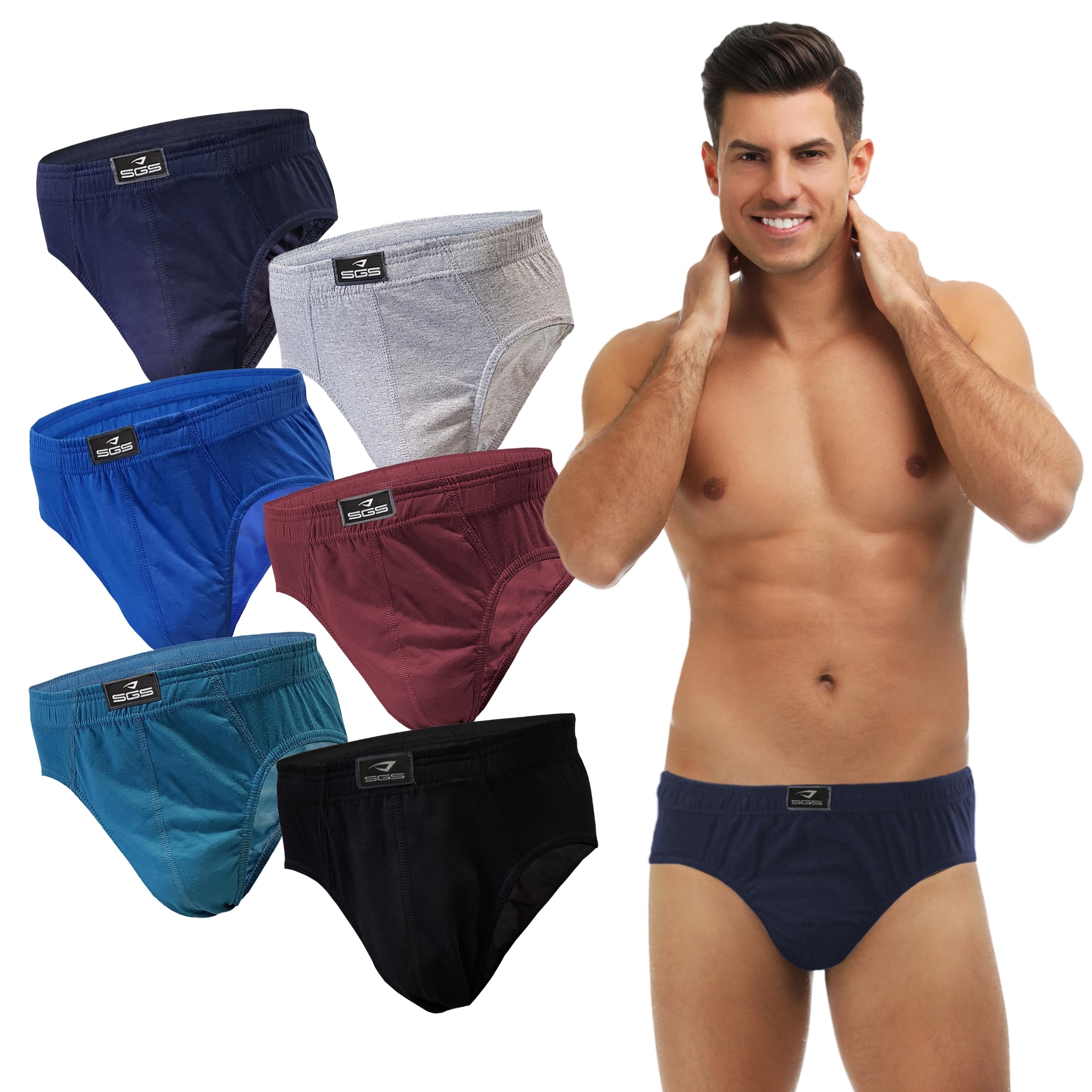 SGS Lot de 6 à 12 Slips pour Homme