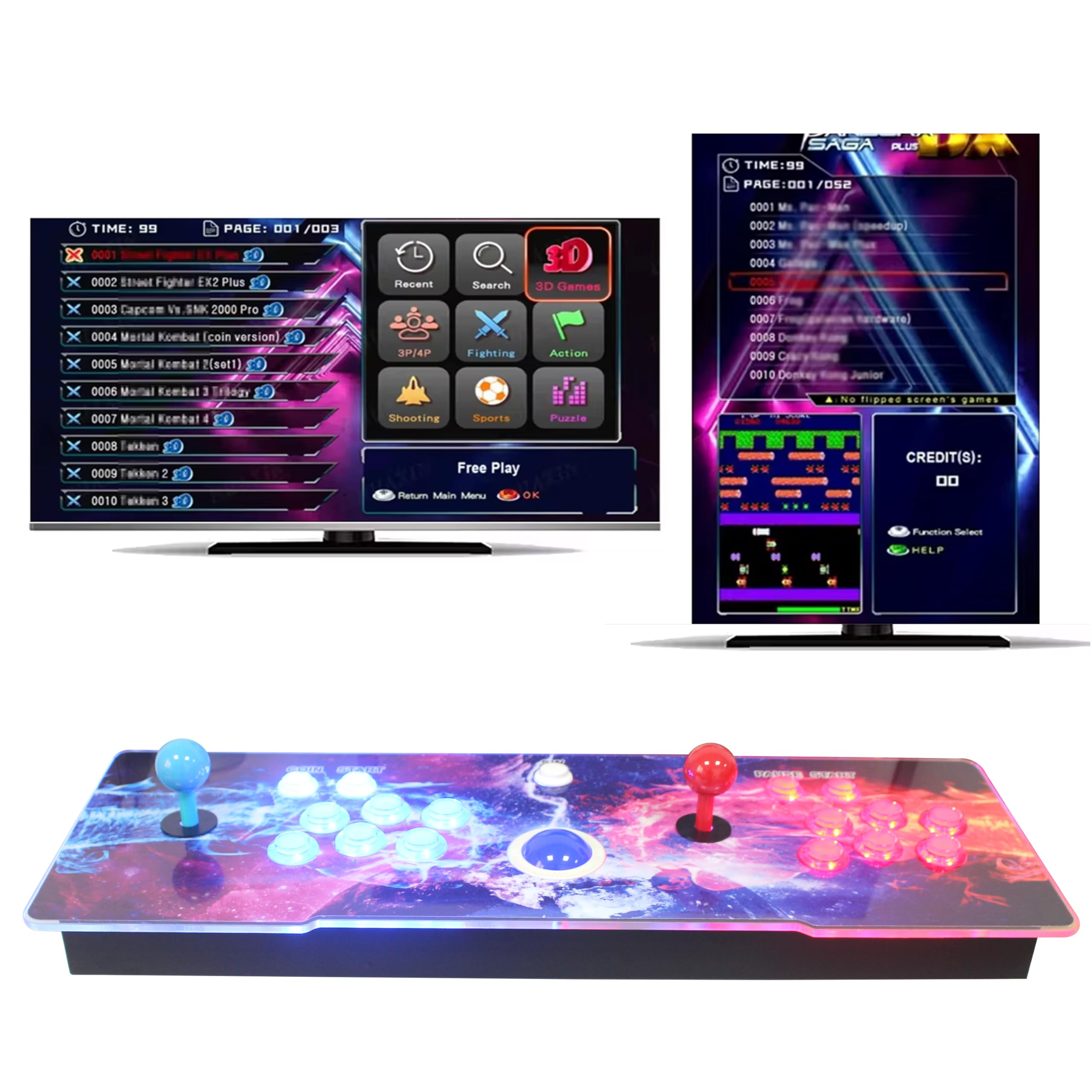 3D Saga DX Preloaded with 516 Vertical Games + 3000 Horizontal, 3