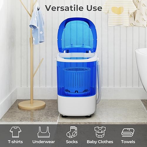 Miniatura 5 de ARLIME Lavadora portátil, mini lavadora de carga superior de 5.5 libras con bañera de secado giratorio extraíble y cubierta de seguridad, máquina de