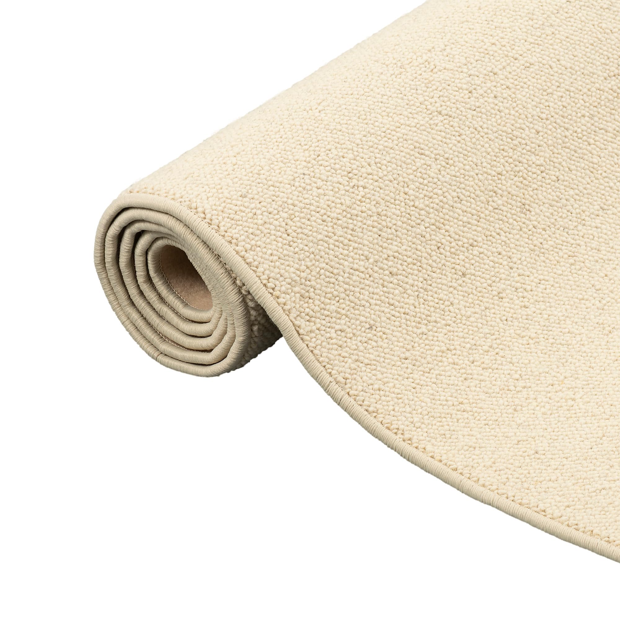 Snapstyle Natur Teppich Läufer Wolle Berber Wollweiss Creme in 9 Größen