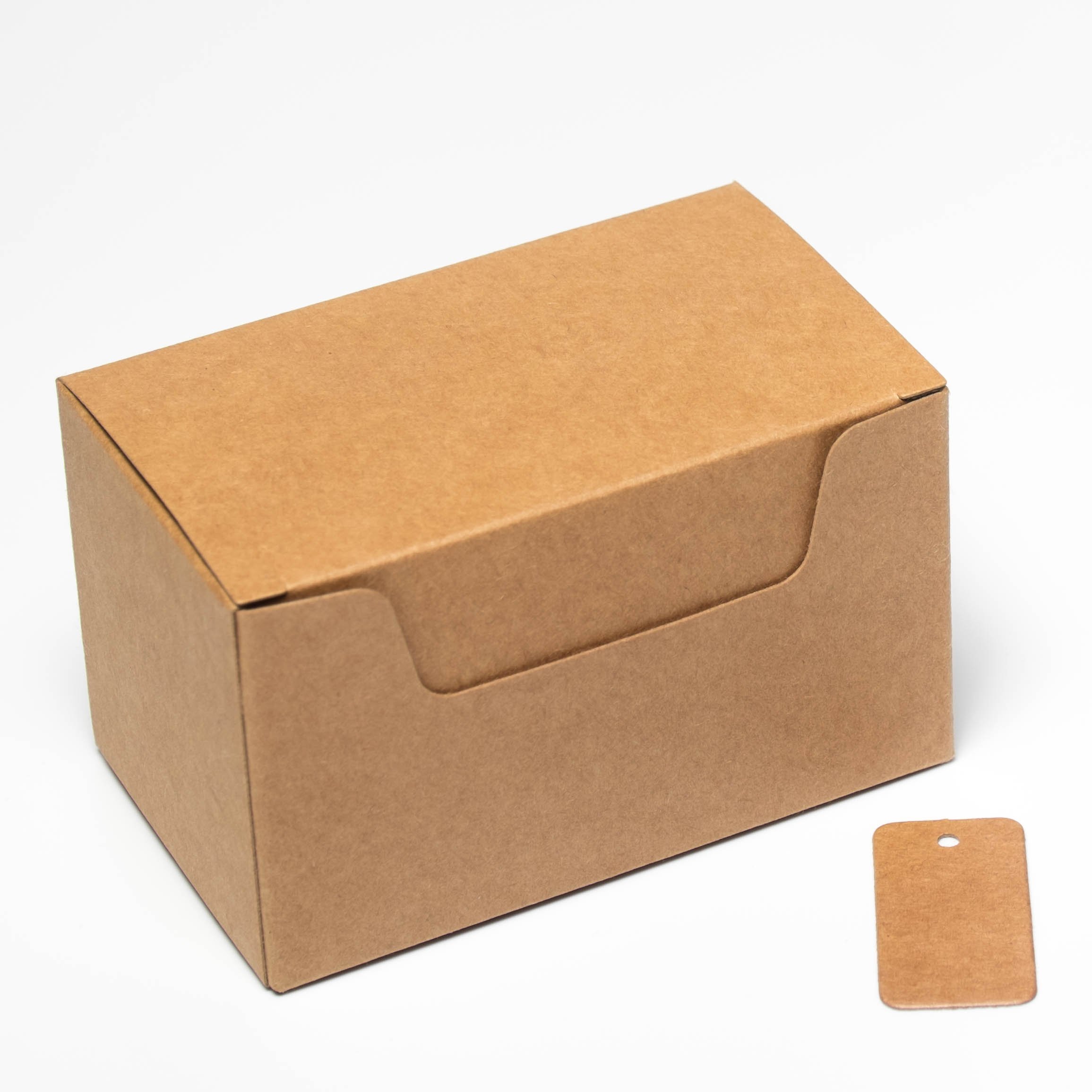 Pack of 20 Kraft Natural Eco Gift Boxes | Free Tags (10x6x6cm)