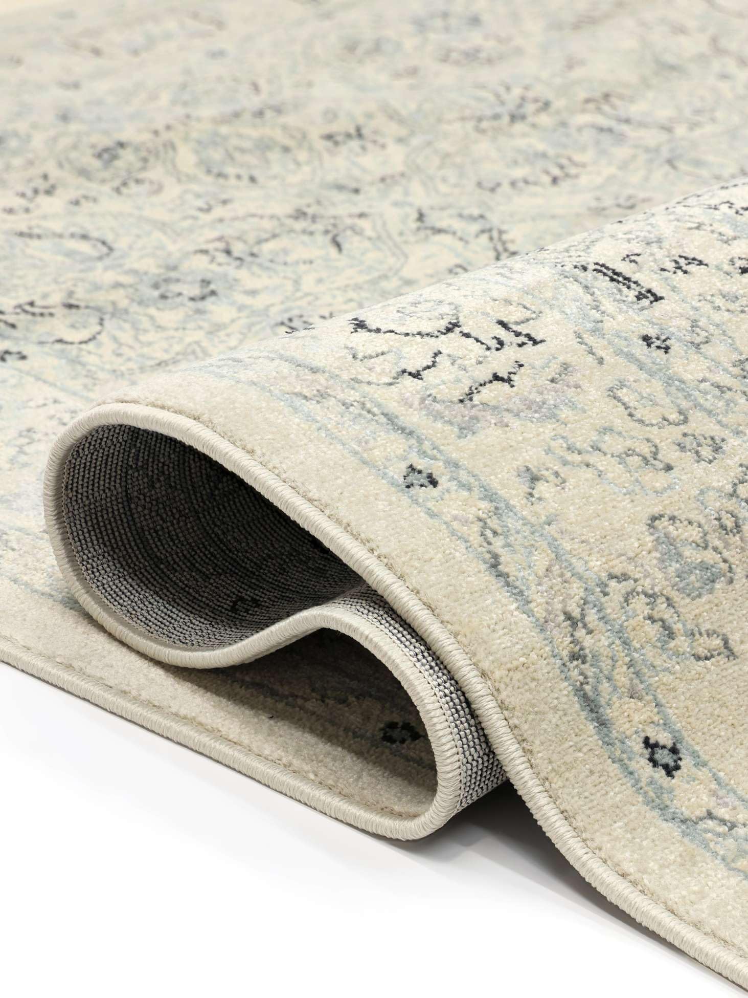 RugVista Ziegler Greenville Tapis, Ø 250 cm, Blanc crème Beige/Clair Bleu