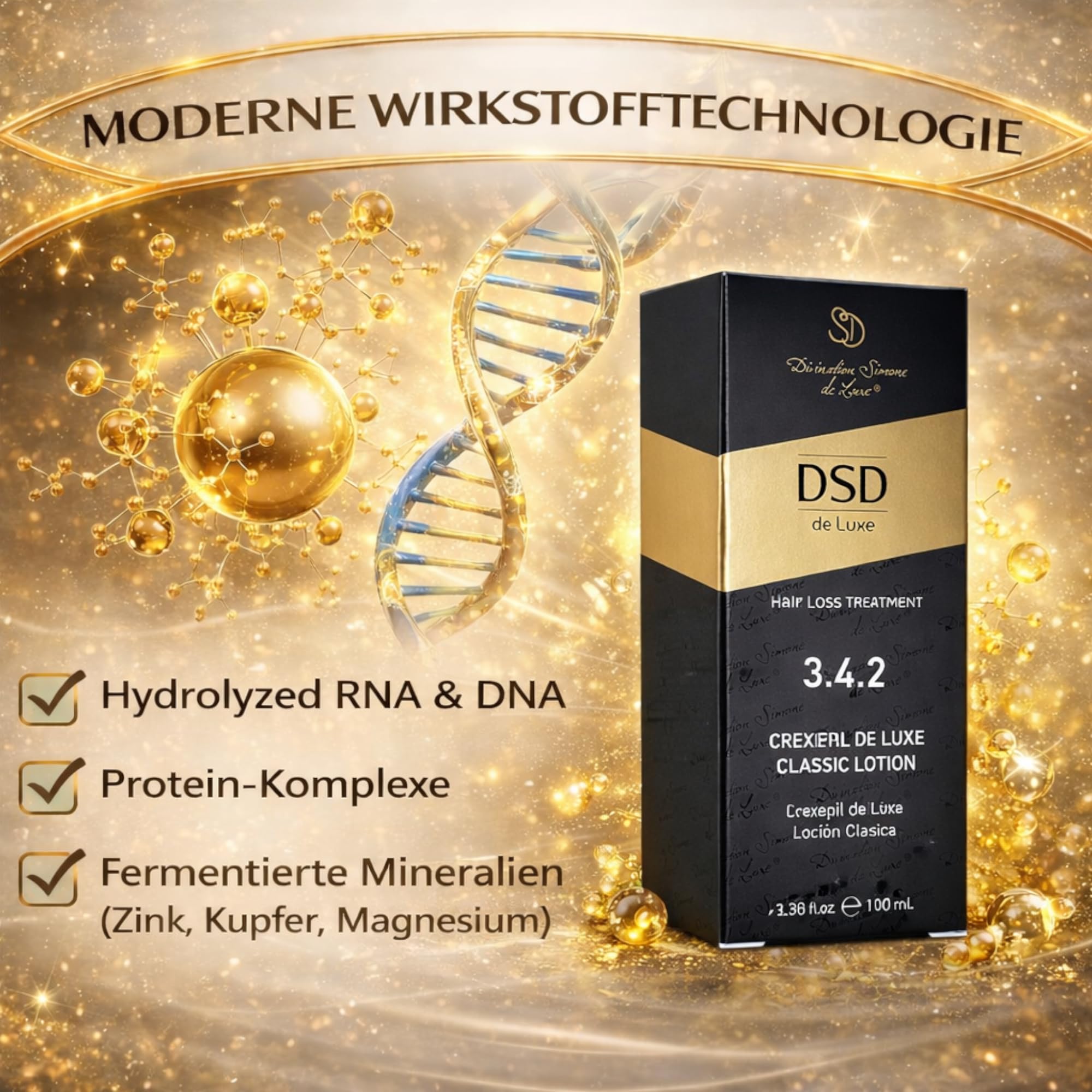DSD 3.4.2 Crexepil De Luxe Classic Lotion - lozione per capelli & tonico per la perdita di capelli, per la crescita dei capelli, radici e cuoio capelluto, tonico per la crescita dei capelli