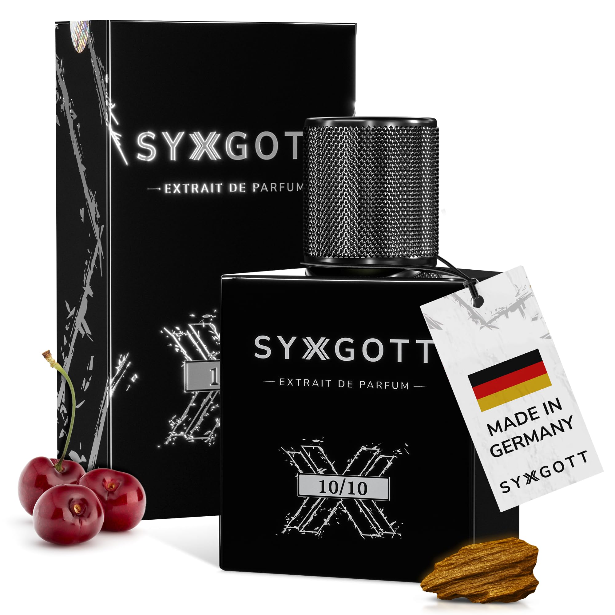 SYXGOTT 10/10 Männerparfum mit Pheromon Öl | Extrait de Parfum für Herren | Parfumprobe inklusive | Oud, Kirsche, intensiv | perfekter Frühling & Sommerduft