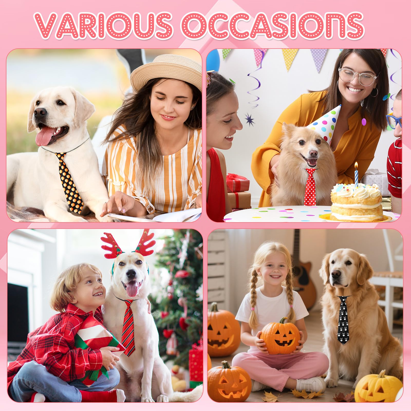 Reginary Halsbänder für große Hunde, verstellbar, für mittelgroße und große Hunde, Hochzeit, Alltag, Geburtstag, Urlaub, Party, Geschenk, Halszubehör, 50 Stück