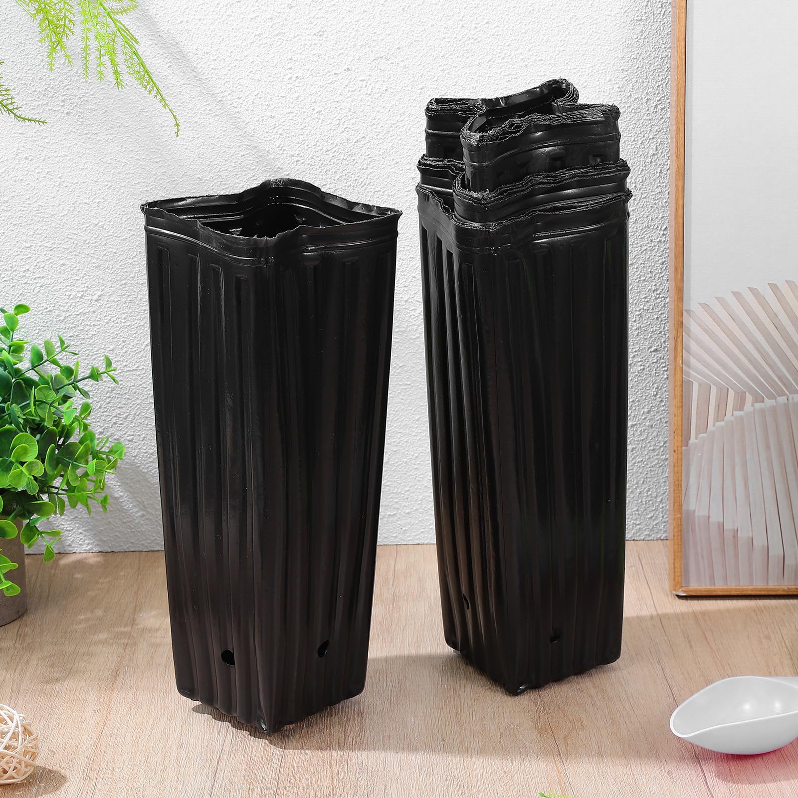 Pochettes D'allaitement pour Plantes, 50 Pièces, Plastique Noir, Jardin