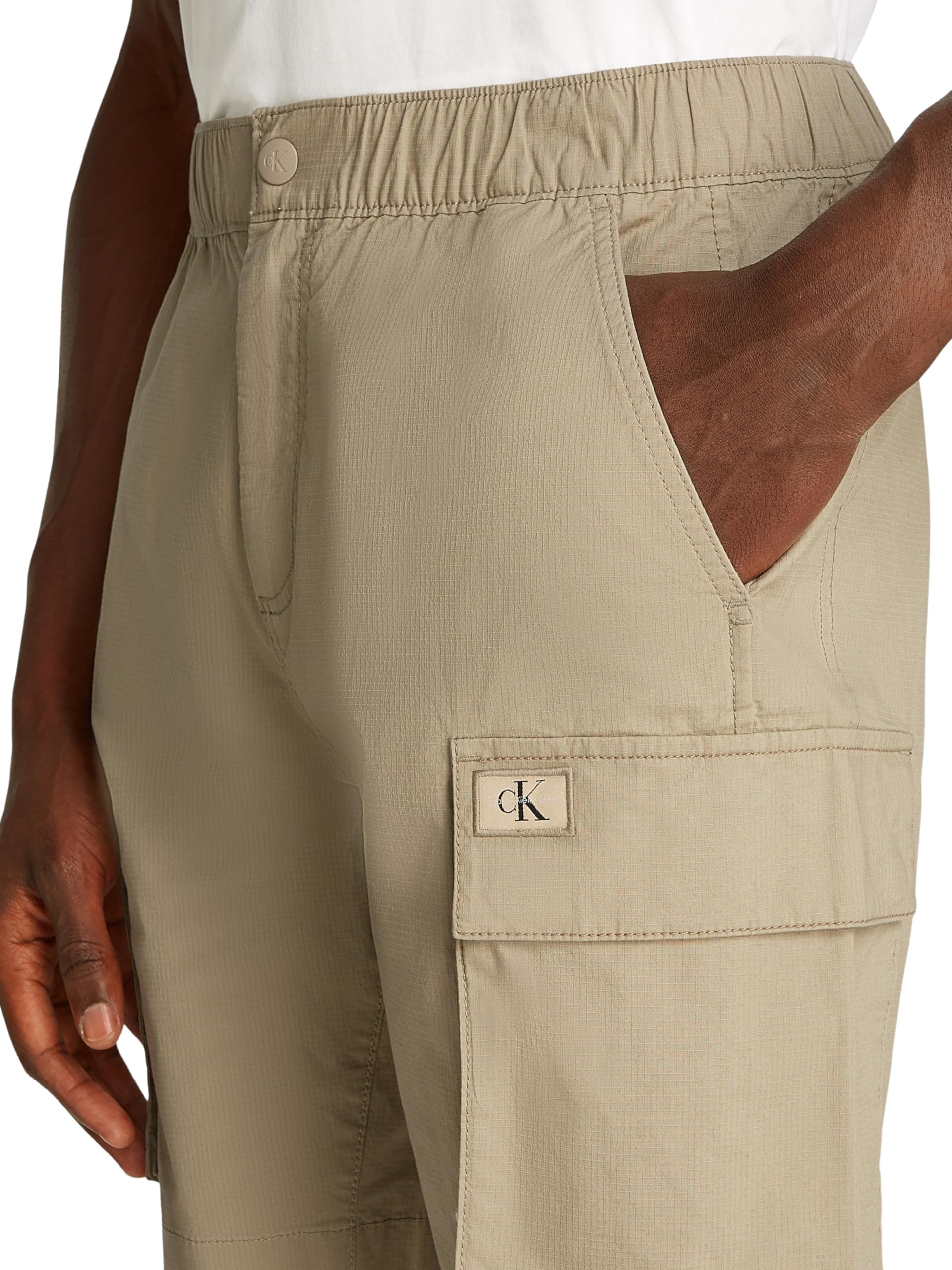 Calvin Klein Uomo Pantaloncini Cargo Washed con Elastico