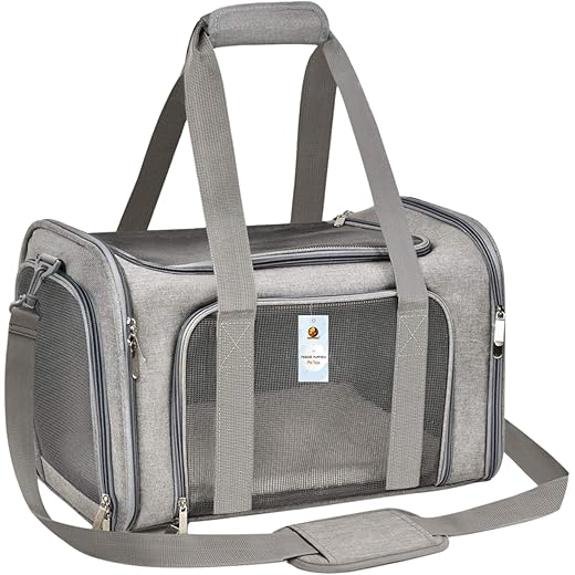Foodie Puppies Soft-Sided Pet Carrier Grey 43x28x28cm