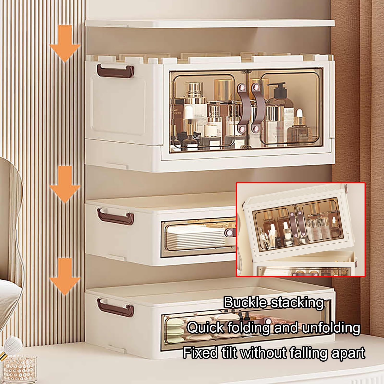 Der nizer - Caja de cartón múltiple para oficina en casa y dormitorio, con esquinas redondeadas, fácil montaje, nizer de escritorio Slish (26 cm)