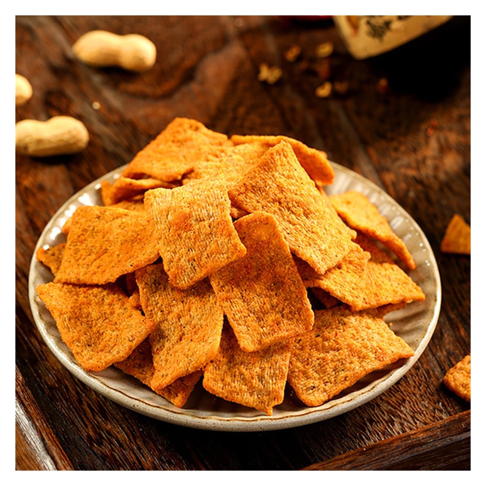 Galletas De Arroz Con Pimienta De Sichuan, 108 G, Crujientes, Deliciosas Y Aromáticas; Un Refrigerio Crujiente Y Desmenuzable Que Satisface Tus Antojos(4bag)