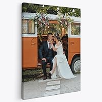 PLART Custom Photo Canvas Print 8x10 - Personalized Wedding Family Pet Portrait Wall Art, Gallery Wrapped, Handmade in USA