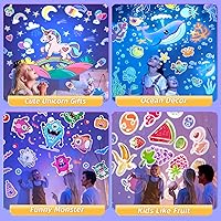 Vista 8 de 【PAQUETE DE REGALO】Regalos de unicornio para niñas, luz nocturna con 15 películas + 10 músicas con sonidos relajantes, máquina de proyección