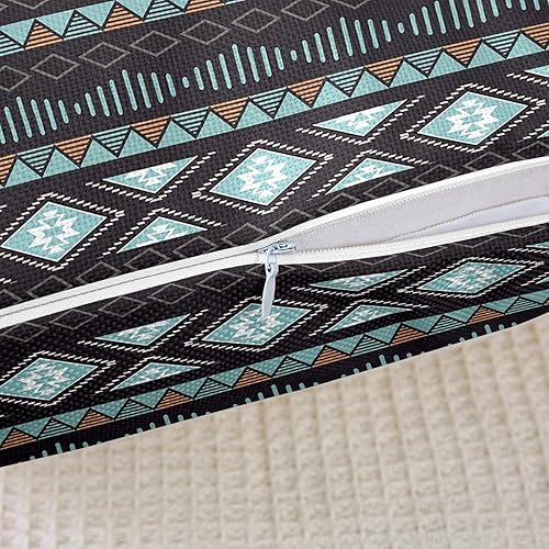 Miniatura 5 de Erosebridal Juego de 2 fundas de cojín bohemias con diseño azteca a rayas para adolescentes, niños, tribu, geometría, triángulo, fundas de almohada