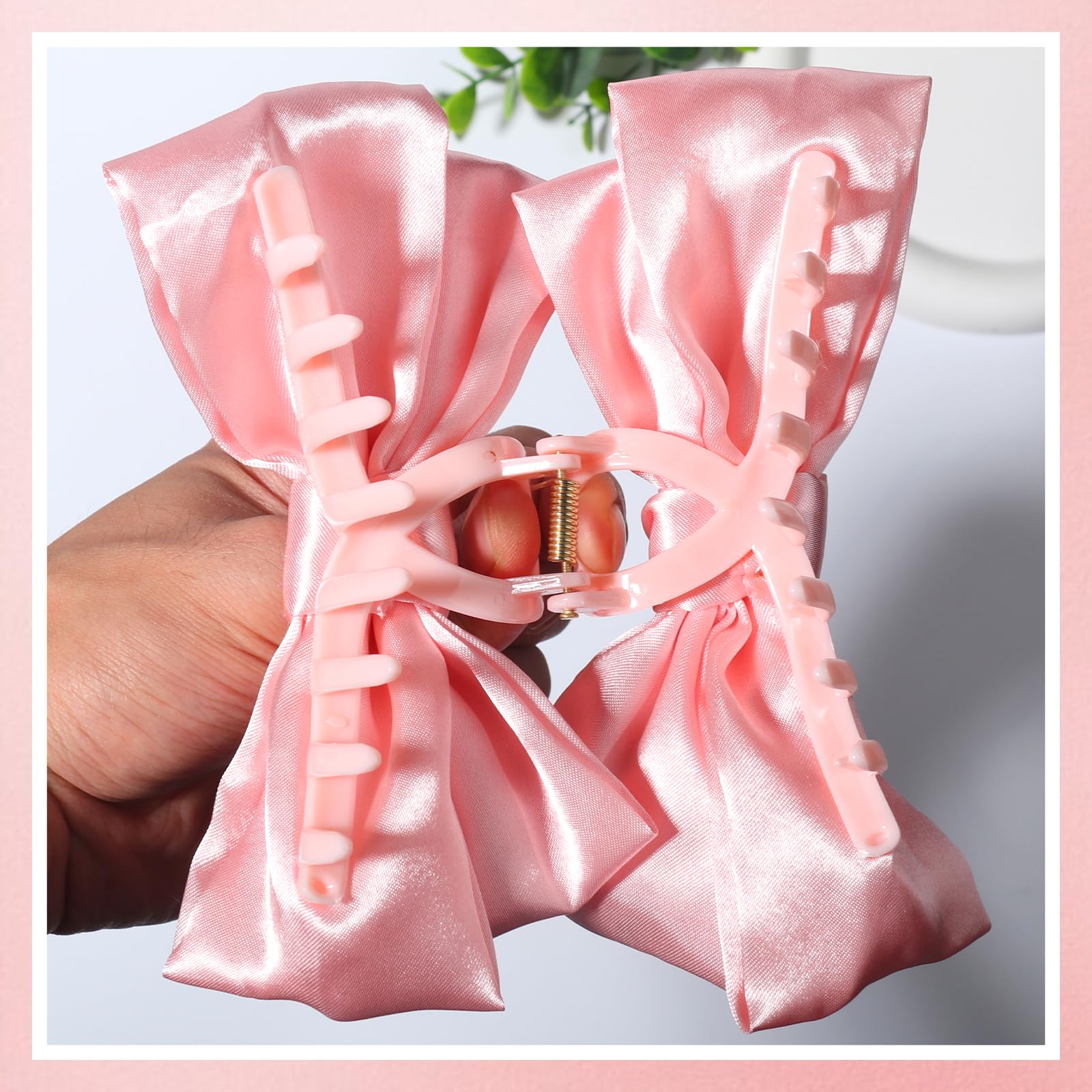 Amazon.com : Pink Bow Hair Clip Girls Bows Clips Premium  display picture 1