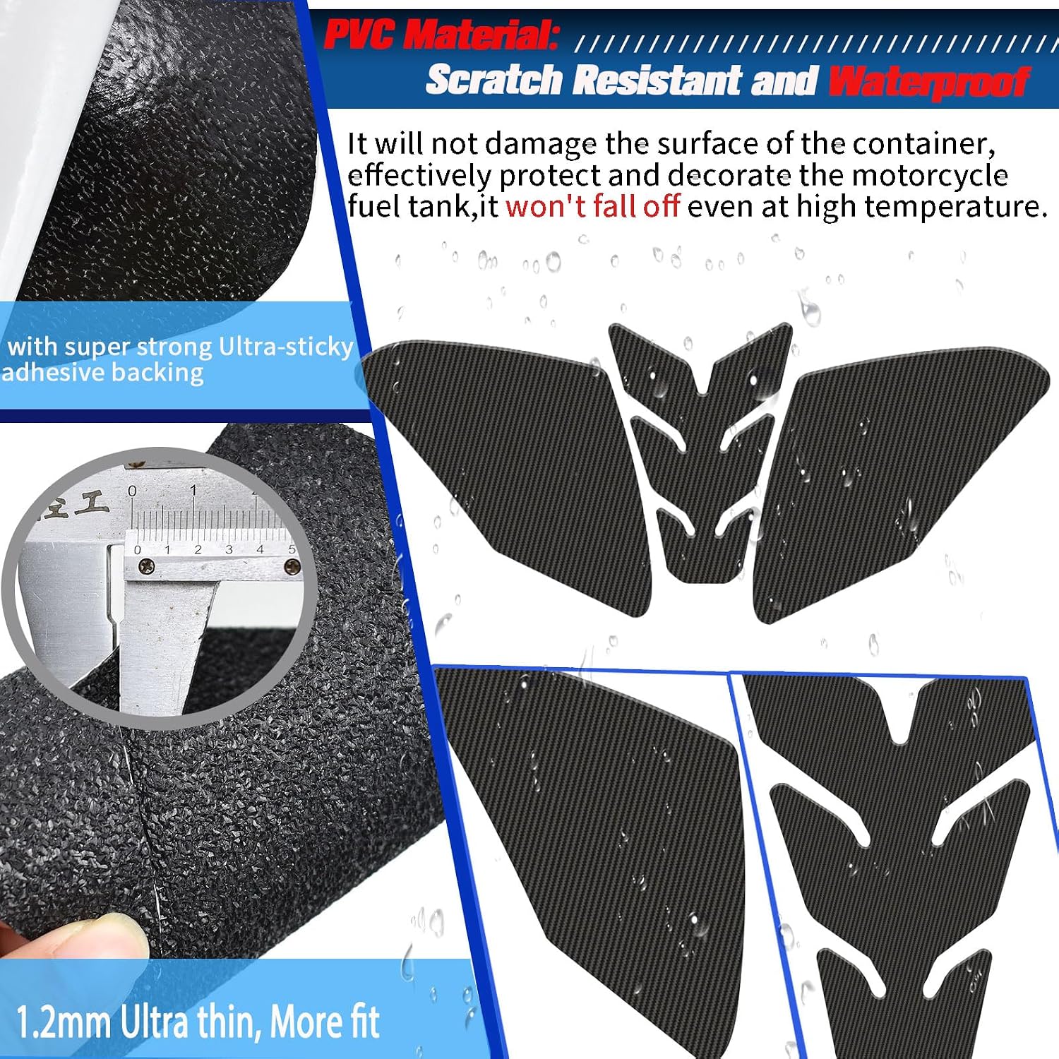 2025 MT09 Motorcycle Accessories Fuel Tank Pad SP Kit Side Gas Knee Grip Protective Sticker Protector Anti-Slip Tank Protection Stickers Compatible for YA&MA&HA MT 09 MT-09 SP 2024-2025