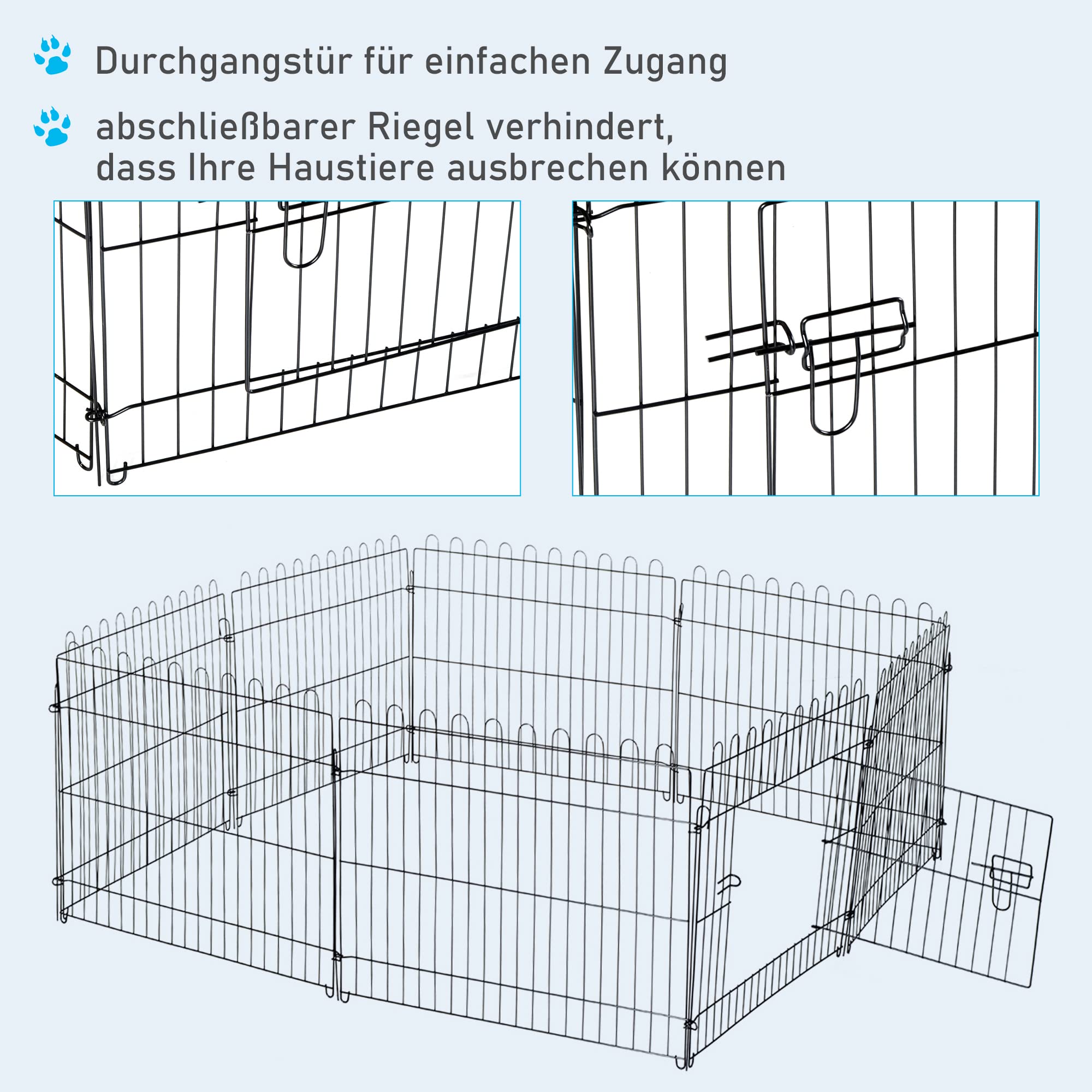 PawHut® Welpenauslauf Welpenzaun Laufstall Freilaufgehege Welpengitter Maße: 71x61cm