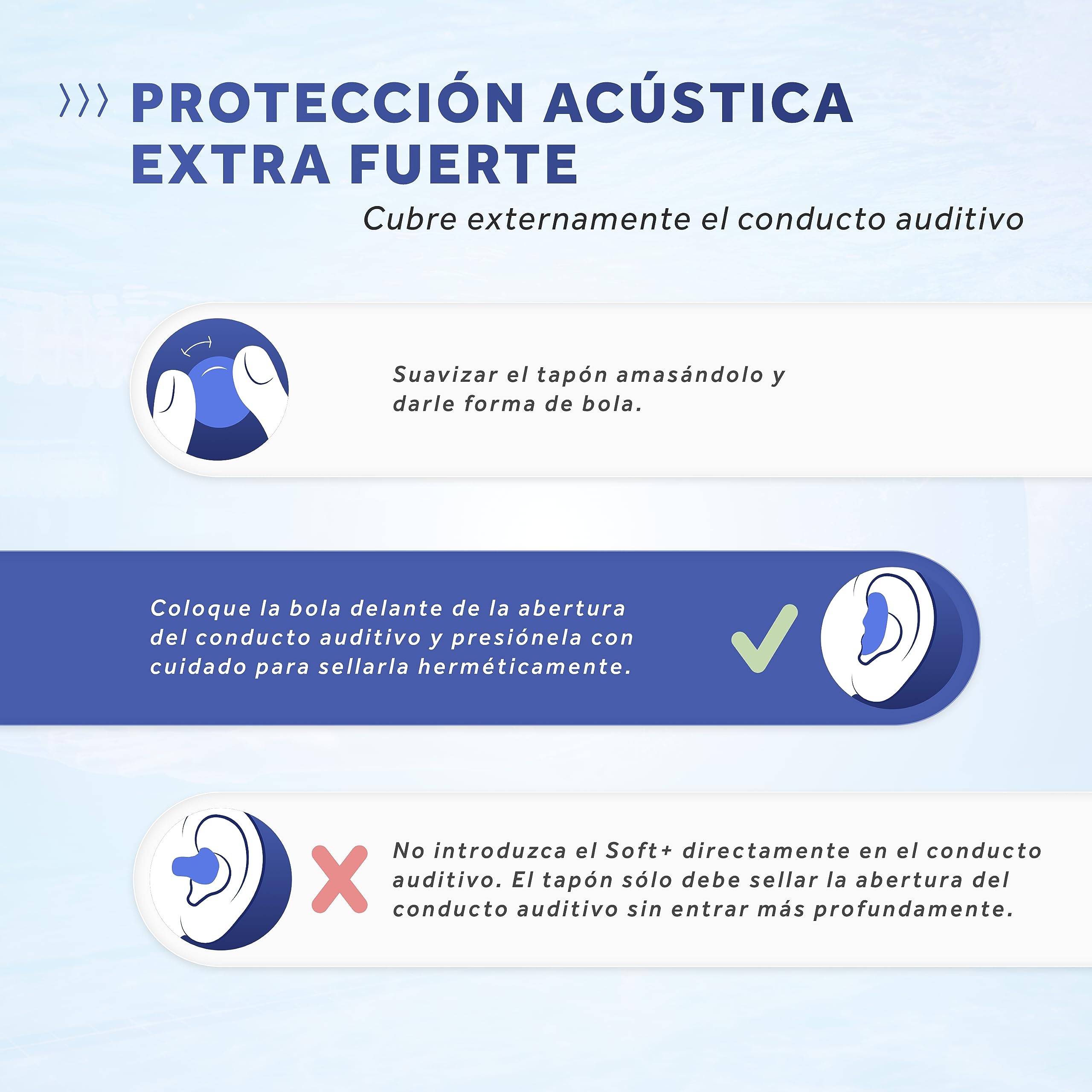Schallwerk® Soft+ 12 tapones para los oídos de silicona - tapones para los oídos suaves para dormir - cancelación del ruido - auriculares antiruido para dormir (Azul Oscuro, 12 piezas)