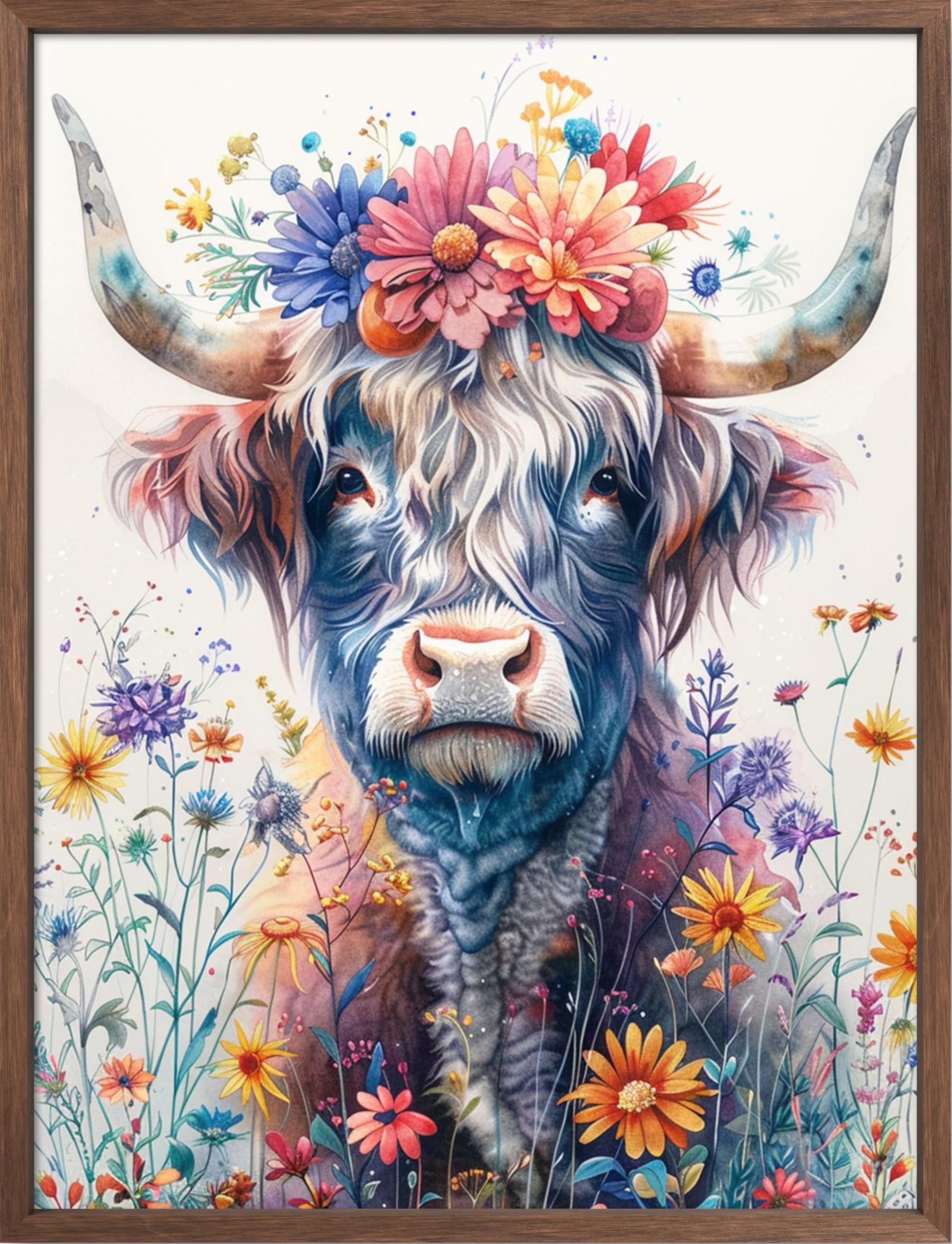 Leczany Cross Stitch Patterns Stamped Kit for Beginners | Embroidery Supplies DIY Craft Kit Needlepoint for Adults Starter | 11CT, 3 Strands | Flowers and Cattle 15.8x20.9 inches