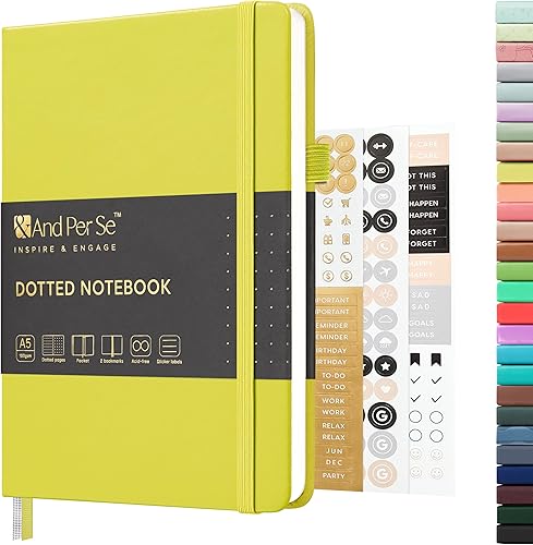 Miniatura 93 de &And Per Se - Cuaderno con rayas estrechas (5 unidades), 160 páginas, tamaño A5 de 5.7 x 8 pulgadas, diario de papel grueso, con tapa dura, para