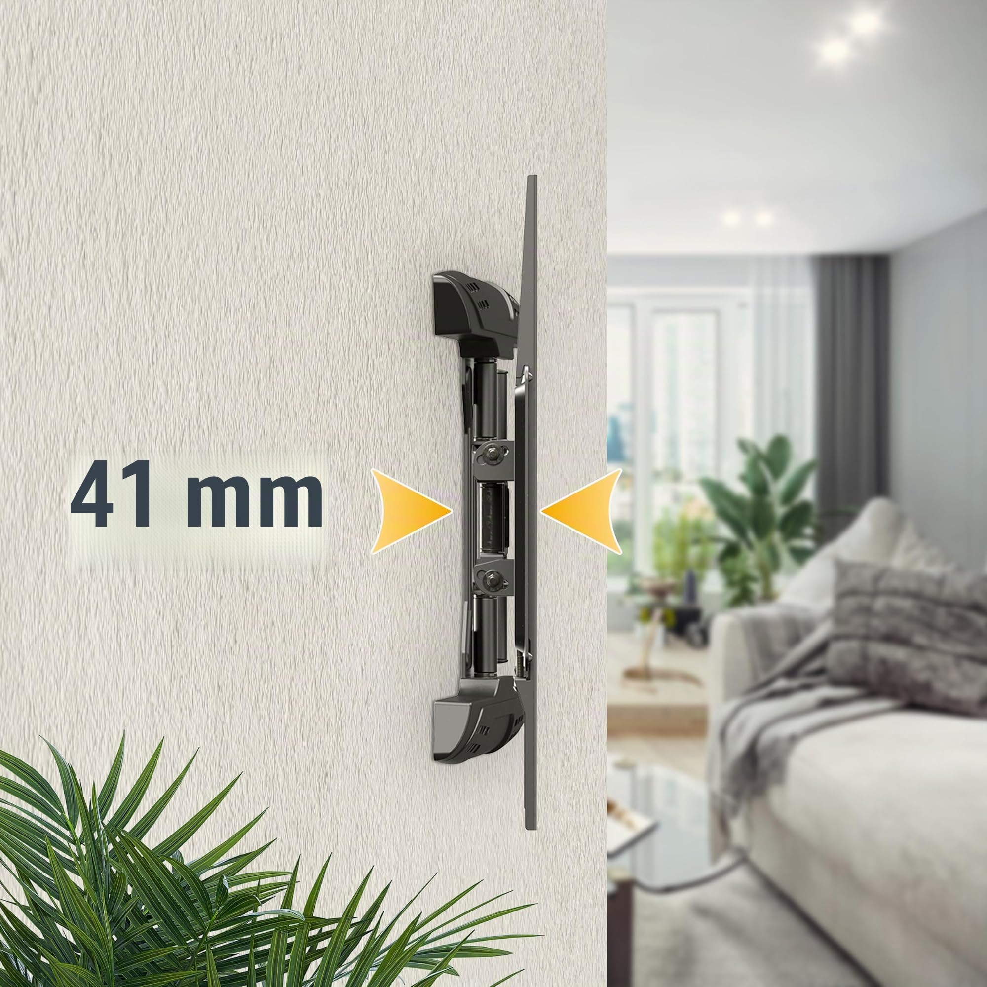 RICOO S5944 Supporto TV da parete Staffa TV 32-55 pollici per 32 42 43 50 55 pollici girevole inclinabile fino a 30 kg max VESA 400x400