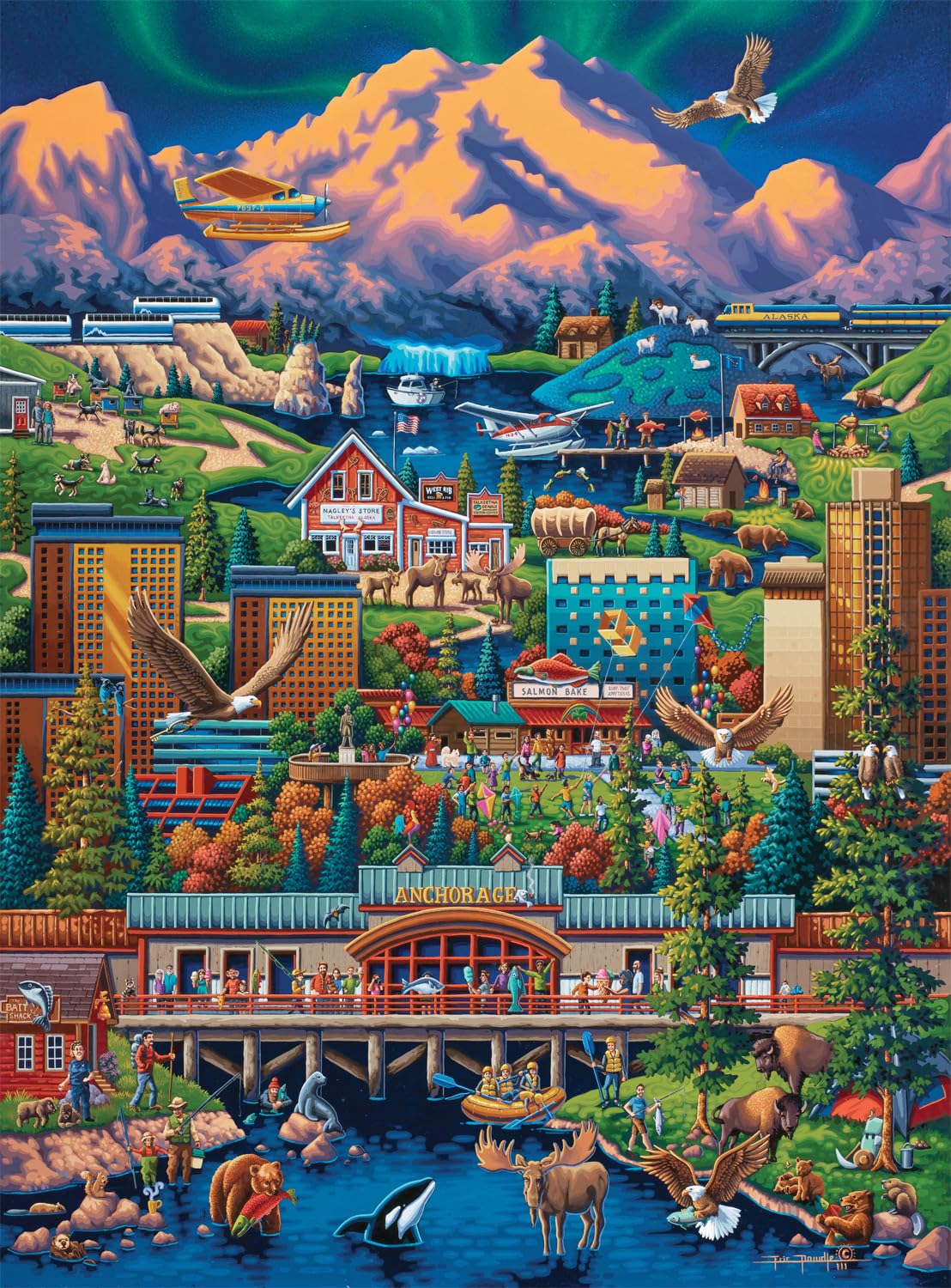 Buffalo Games - Eric Dowdle - Anchorage - 1000 Piece Jigsaw Puzzle for Adults -Challenging Puzzle Perfect for Game Nights - Finished Size is 26.75 x 19.75