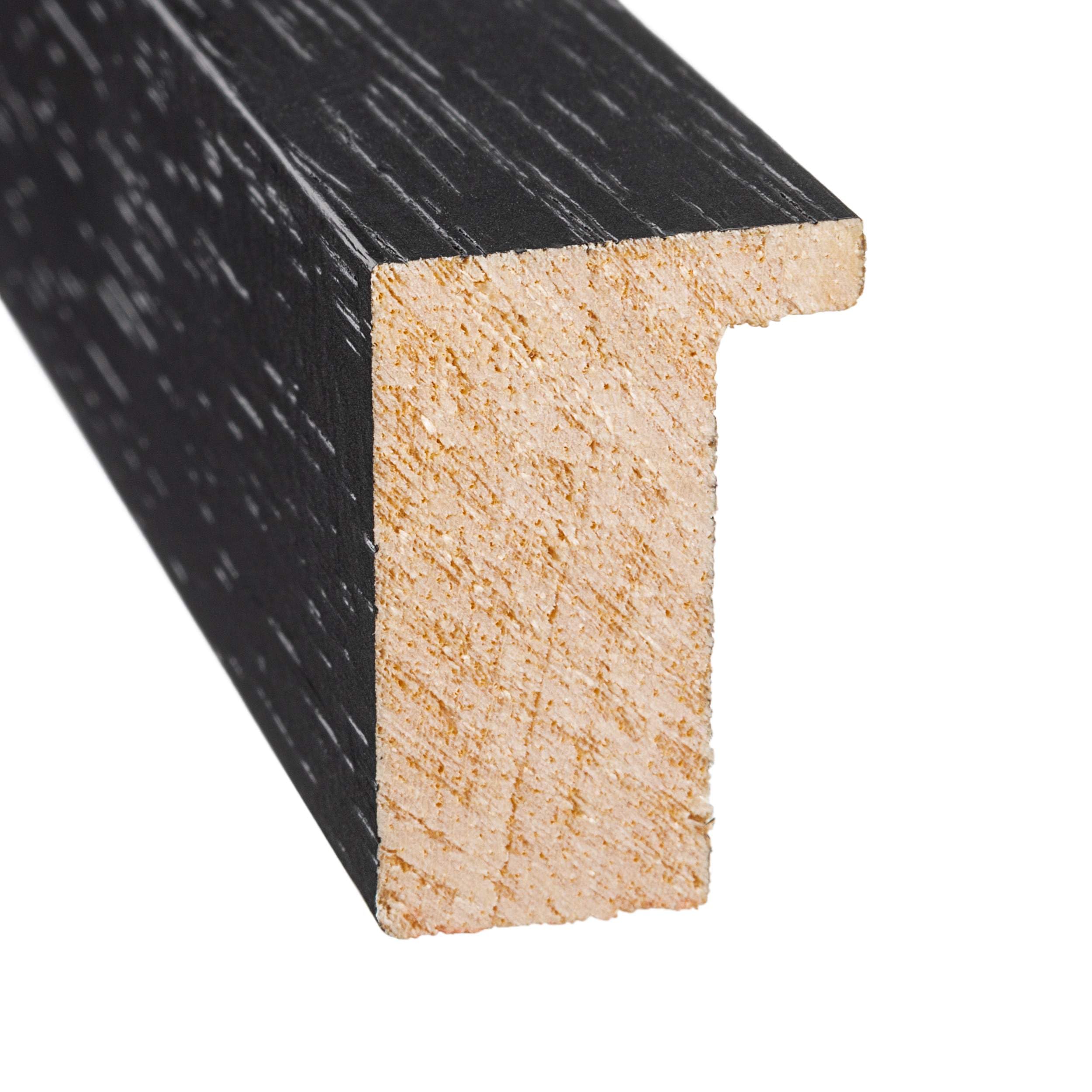 36x26 Shadow Box Black Farmhouse Wood Texture Display Frame | 1 Inch Deep | 0.75 Inch Moulding Width | Includes Shatter Resistant Acrylic Plexiglass, Backing & Hanging Hardware