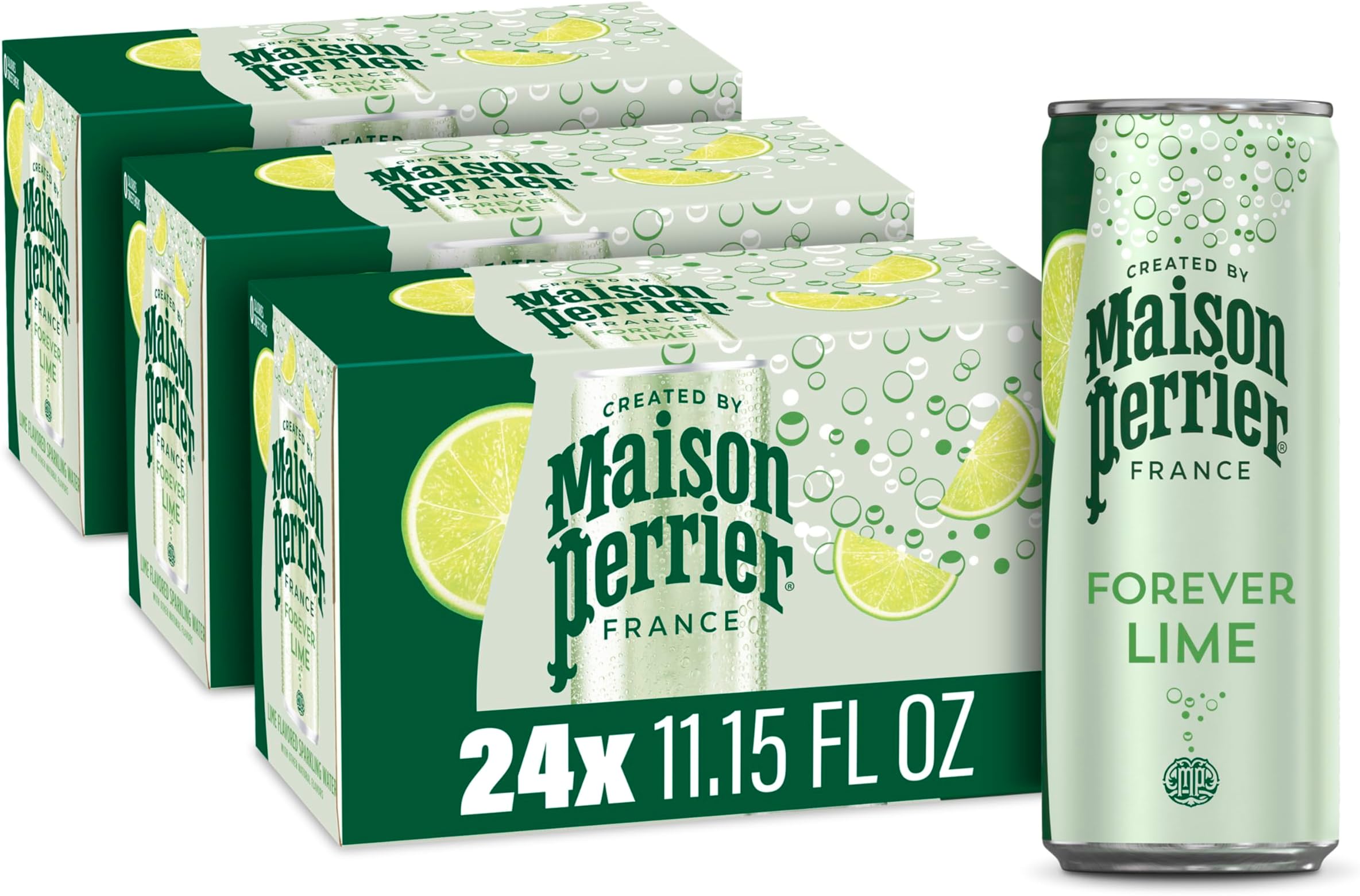 Forever Lime Flavored Sparkling Water, 11.15 Fl Oz Cans, 8 Count, 3 Pack