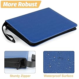 GERMUN 9 Pocket Card Binder, Premium Zip Trading Card Binder, 720 Double Sided Pocket PU Card Collection Binder, Collector Card Album, Card Folder for MTG, TCG, Sports Cards, Game Cards (Blue1)