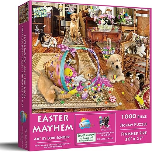 Miniatura 2 de SUNSOUT INC - Easter Mayhem - Rompecabezas de 1000 piezas por artista Lori Schory - MPN # 35196