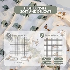 GLLQUEN BABY Receiving Blanket Boy Cotton Muslin Swaddle Blankets Girl Newborn Squares Breathable & Soft Thin Baby Blankets Cloths Double Absorbent Infant Swaddling Wrap - 6 Pack (Giraffe)