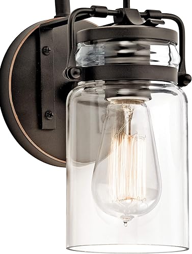 Miniatura 2 de Lámpara de pared Brinley de Kichler, para 1 foco y con pantalla de vidrio transparente, 45576OZ, 100watts, 120 volts