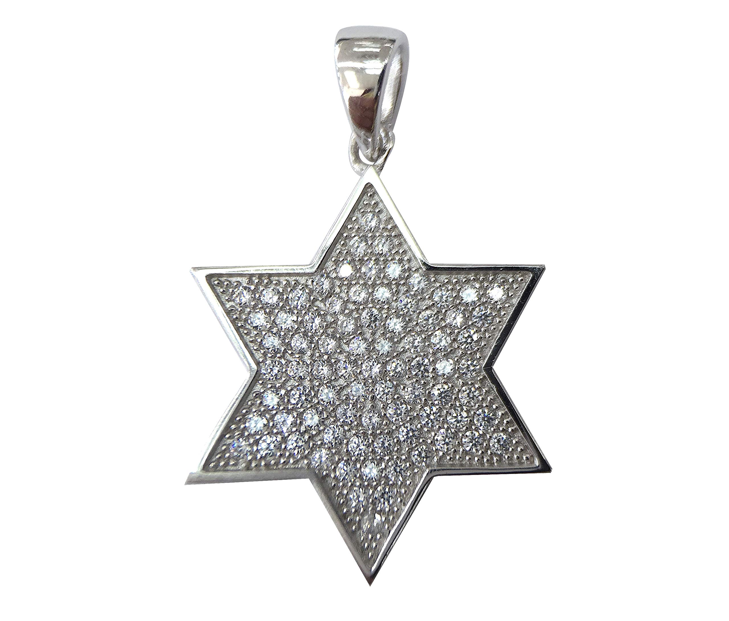 Central Diamond CenterCentral Diamond Center Star of David Pendant Sterling Silver and Pure Brilliance CZ w/Box Chain