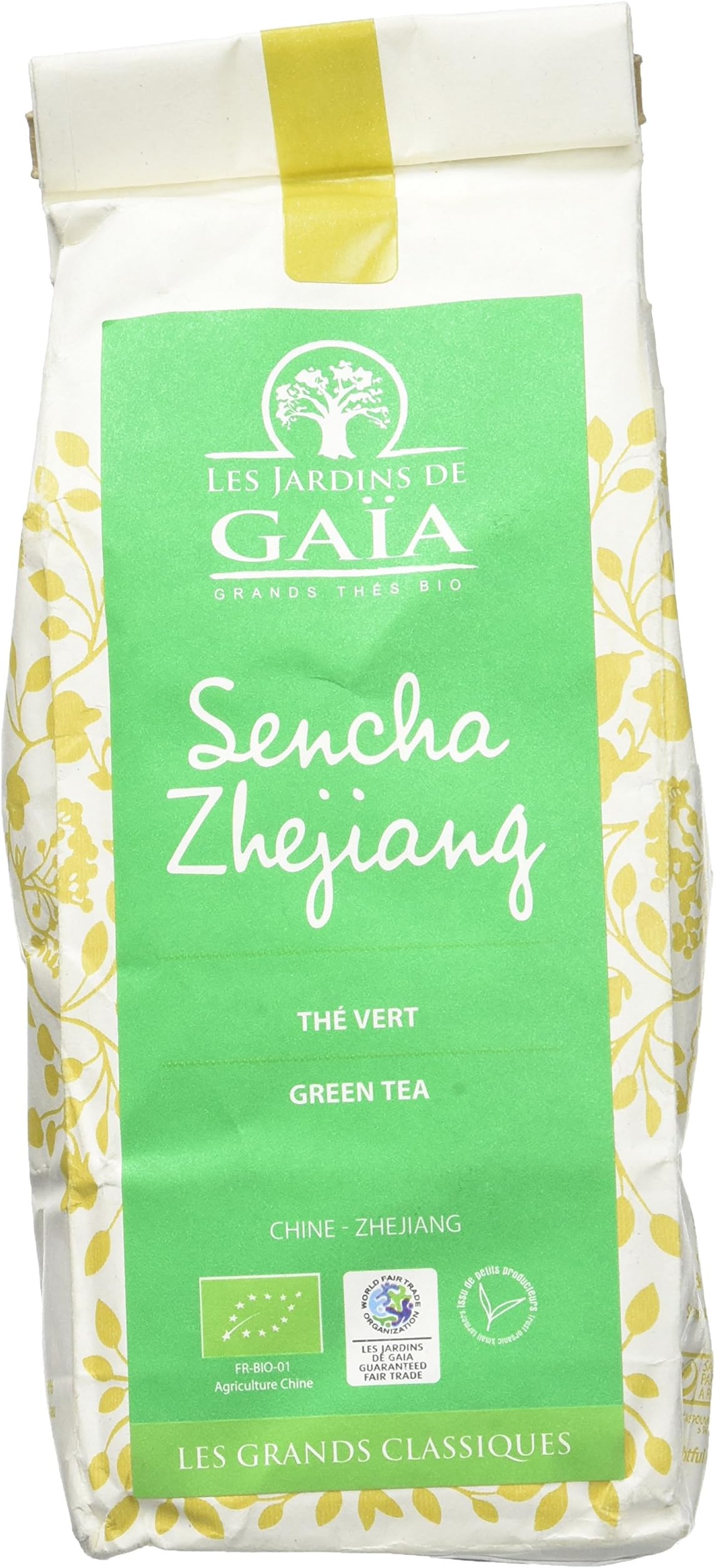 Sencha Zheijang – Organic and Fairtrade Chinese Green Tea – Da Zhang Shan – 100g (50 cups) – Loose Leaf