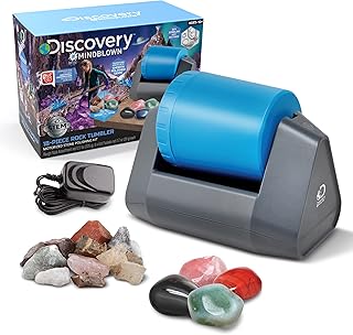 Discovery #MINDBLOWN 18-Piece Rock Tumbler Set, Motorized Machine with Polishing Kit, Rocks & Jewelry Accessories