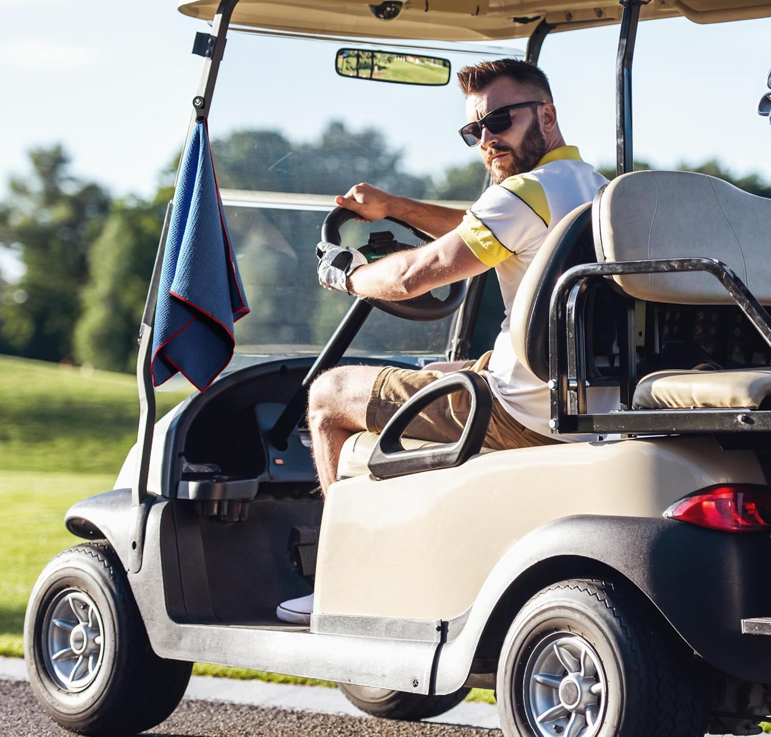 4Monster Golf Towels 3-Pack with Detachable Magnet and Portable Pouch, Quick-Dry Microfiber Golf Towel Set for Golf Bags,Custom Towel Gifts for Men or Women (3, Blue) - Image 8