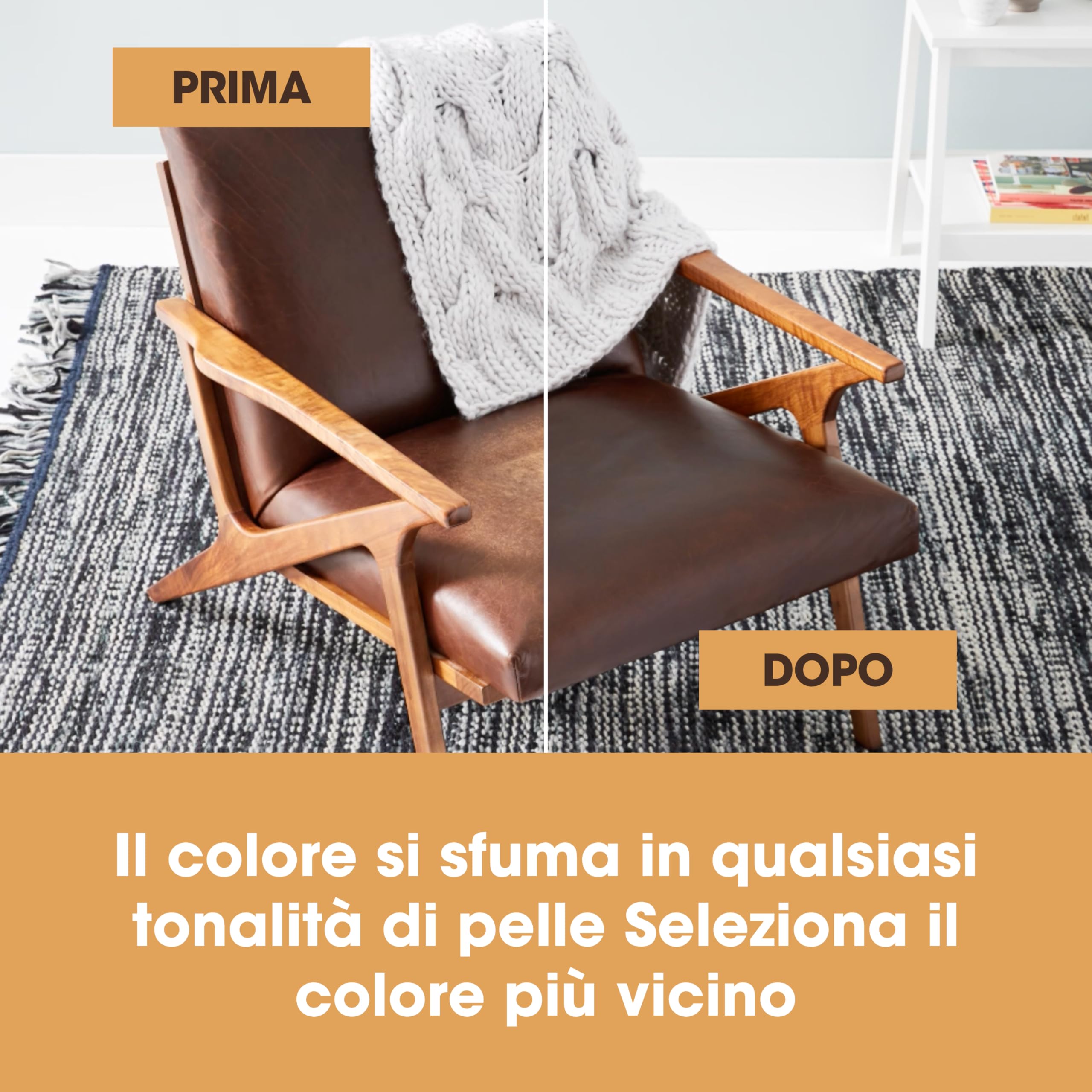 Furniture Clinic Balsamo colorante per la Pelle - Restauratore per la Pelle di Divani, Sedie, Sedili Auto - Riparazione della Pelle Sbiadita e graffiata - Restauratore di Colori - 16 Colori (Nero) - 5