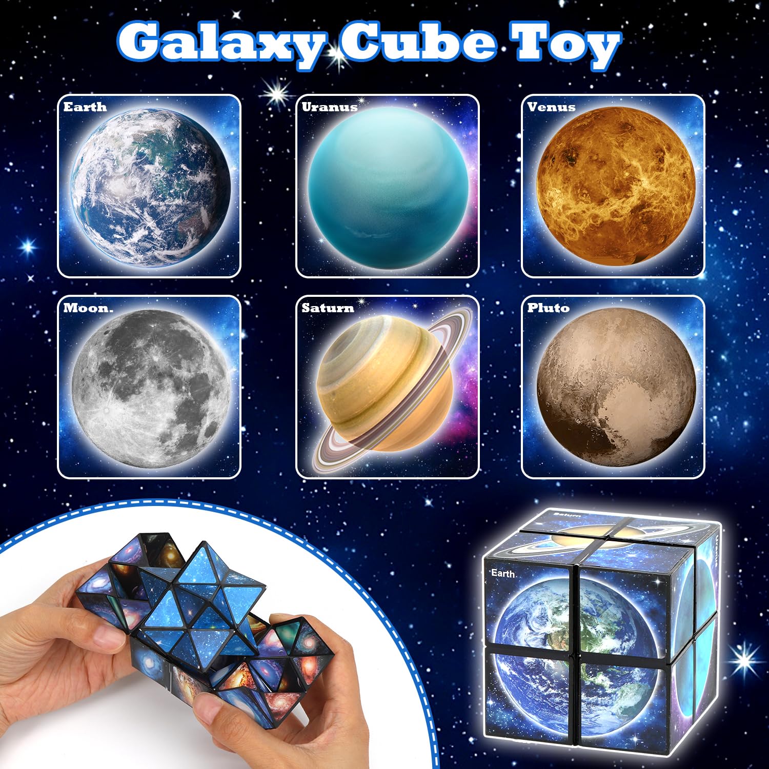 Gwiazda kostka rubika, Infinity Cube, antystresowa kostka IQ, puzzle nieskończoności, magiczna kostka, pomysły na prezent od 6, 7, 8, 9, 10, 11 lat, dla chłopców i dziewczynek