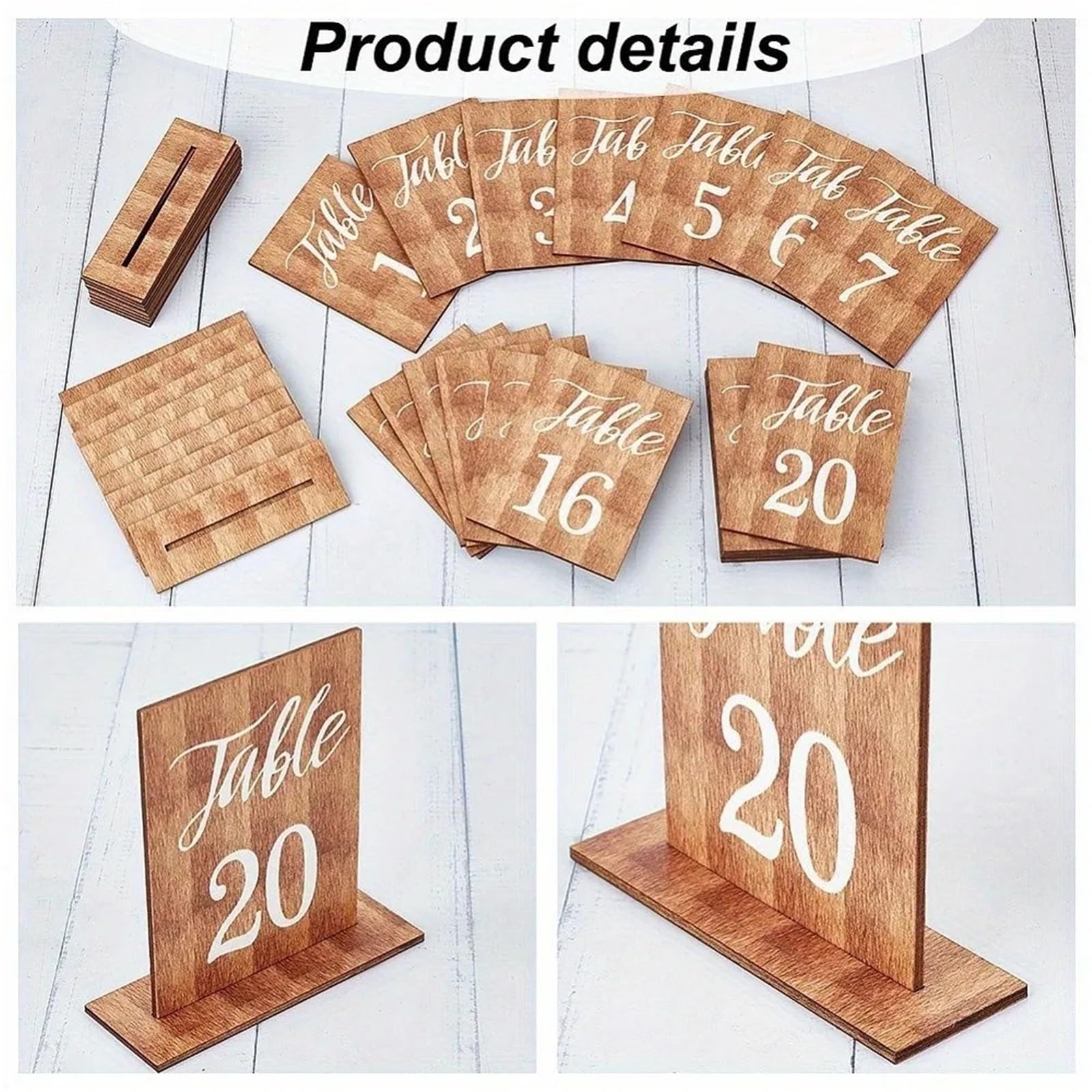 Decorazione for numeri da tavolo nuziali fronte-retro Per Ristoranti