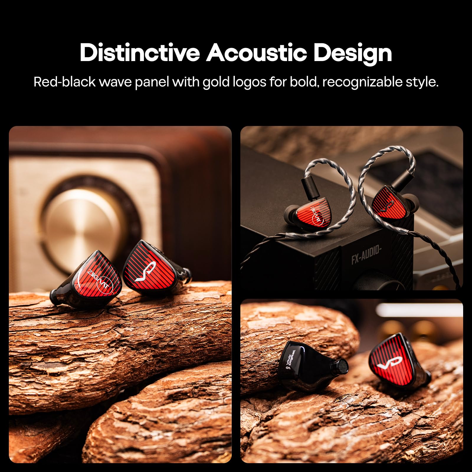 Linsoul ZiiGaat x Vivir Digital Rumba – IEM Driver Grafeno 10mm, Auriculares HiFi con Subgraves, Cable Extraíble 2 Pines para Audiófilos, Gaming y Música (3,5mm Sin Mic)