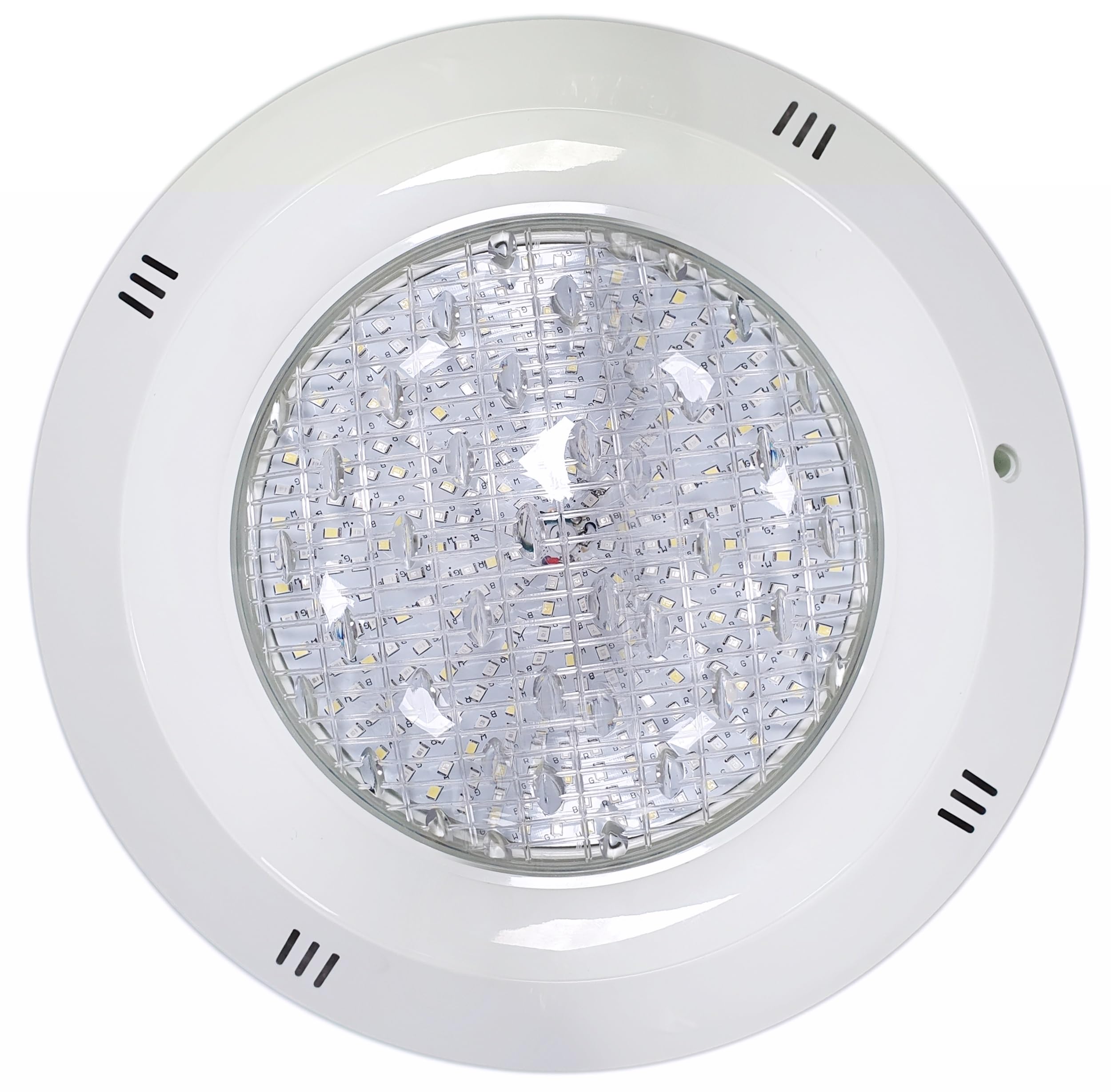 Foco LED Piscina Superficie Extraplano 35W RGB Blanco Frío 6000K IP68 ABS 29cm 12V 2 Hilos Cruceta