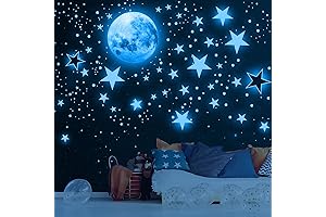 1049 Luminous Wall Decals - Illuminate Children's Rooms with Stars, Moon, and Fluorescent Glow