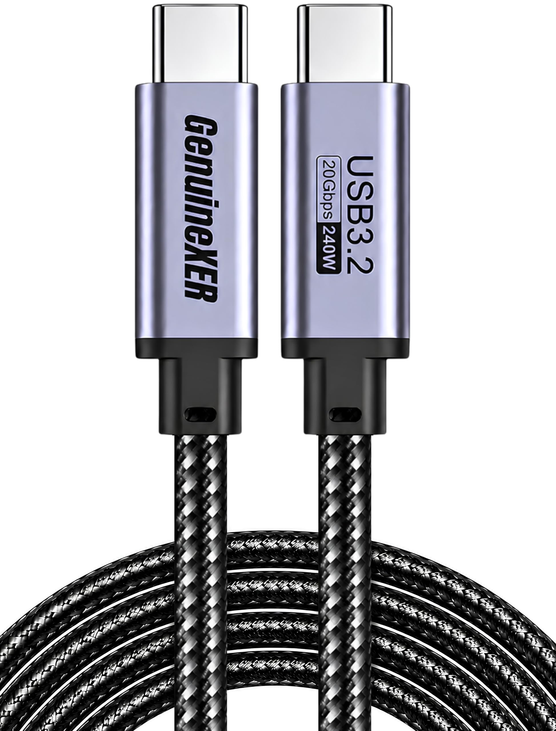 GenuineXER HyperSync 20 USB-C Cable, 240W Fast Charging, 20Gbps