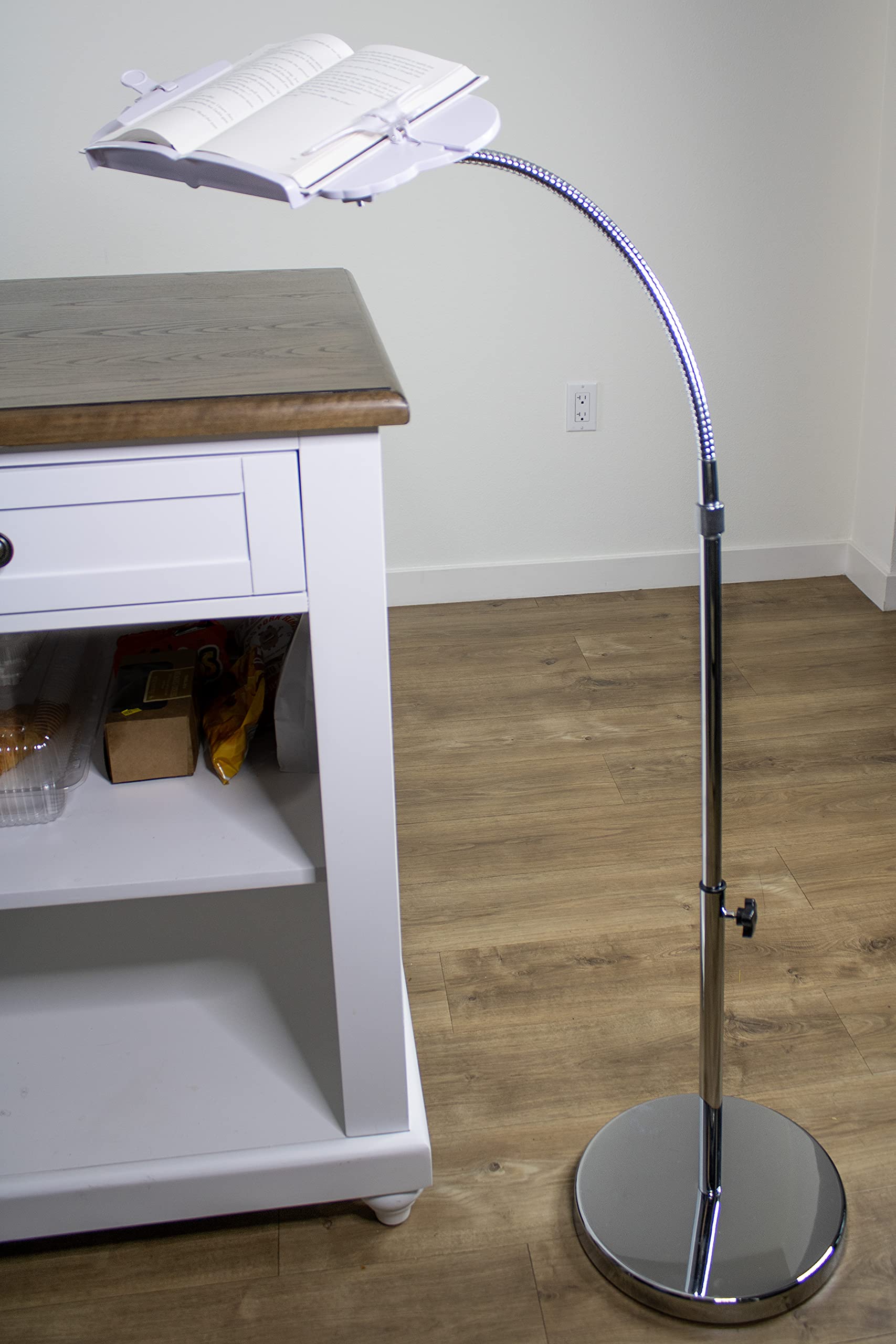 Book Holder Floor Stand, 360 Degree Rotating Angle, Hands-Free Mounted ...