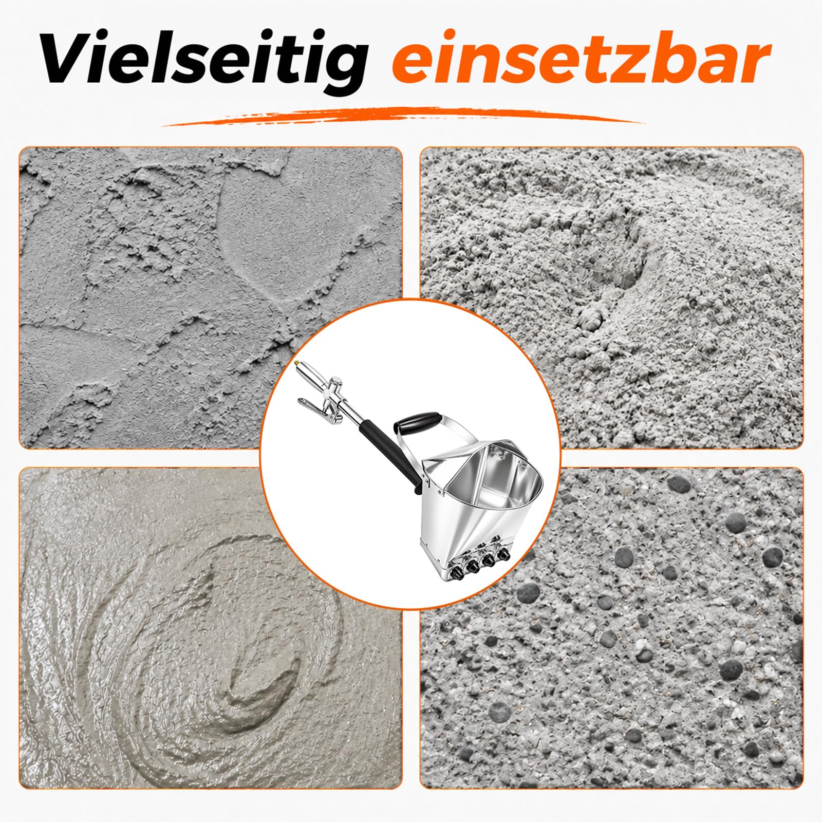 Putzwerfer Druckluft, 4-Jet Putzspritze Druckluft, Verputzmaschine 3,5L