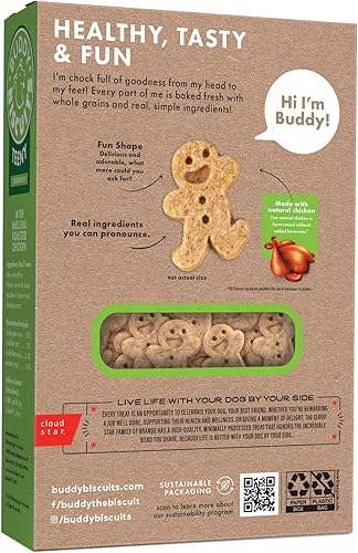 Miniatura 2 de Buddy Biscuits - Golosinas crujientes para perros, pollo asado, caja de 8 onzas