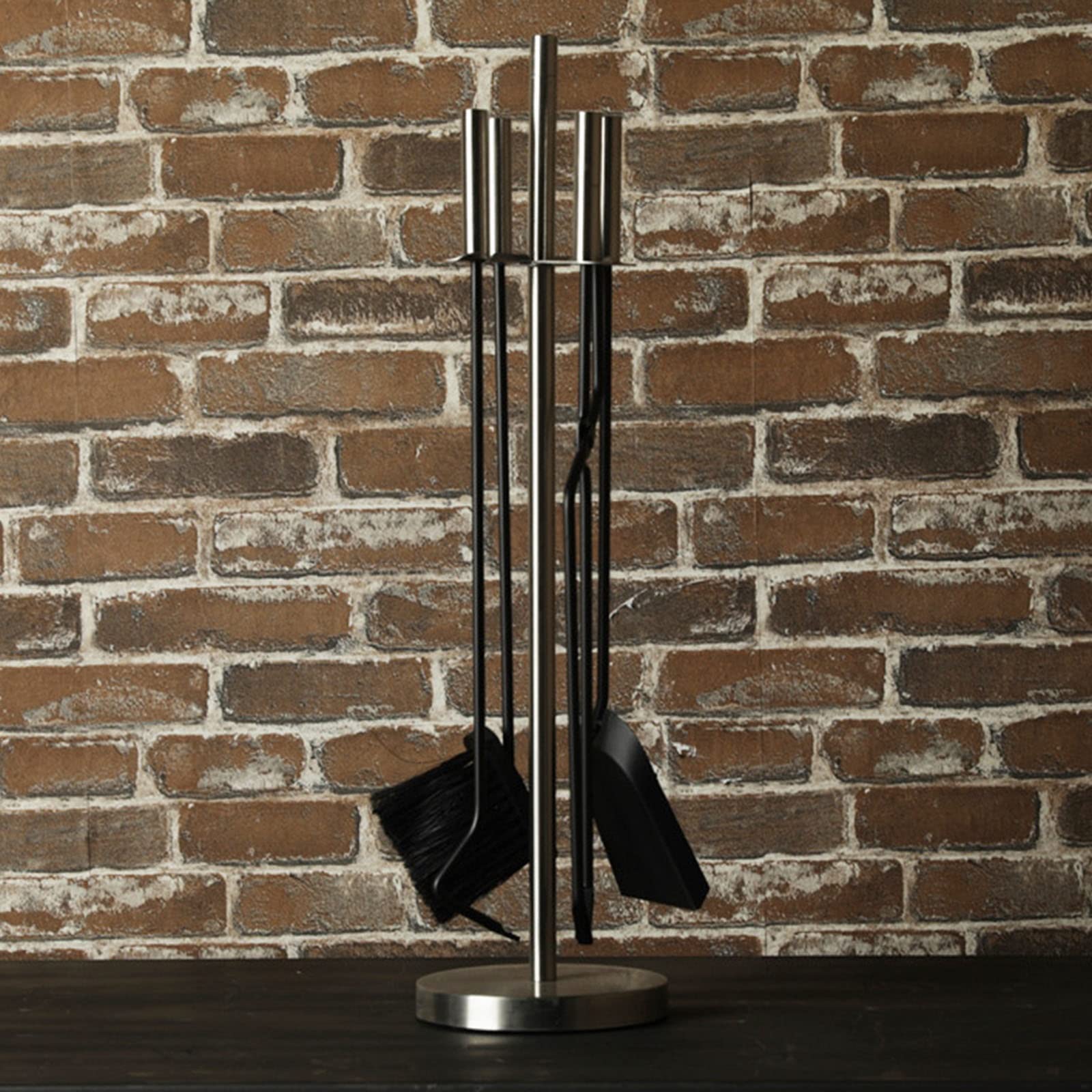 Set di 5 attrezzi moderni per camini interni ed esterni, colore nero opaco, elegante kit di attrezzi per focolare e stufa