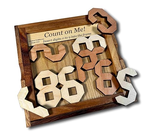 Miniatura 3 de Count On Me! - Can you fit 0 thru 9 into the base - Wooden Brain Teaser Puzzle